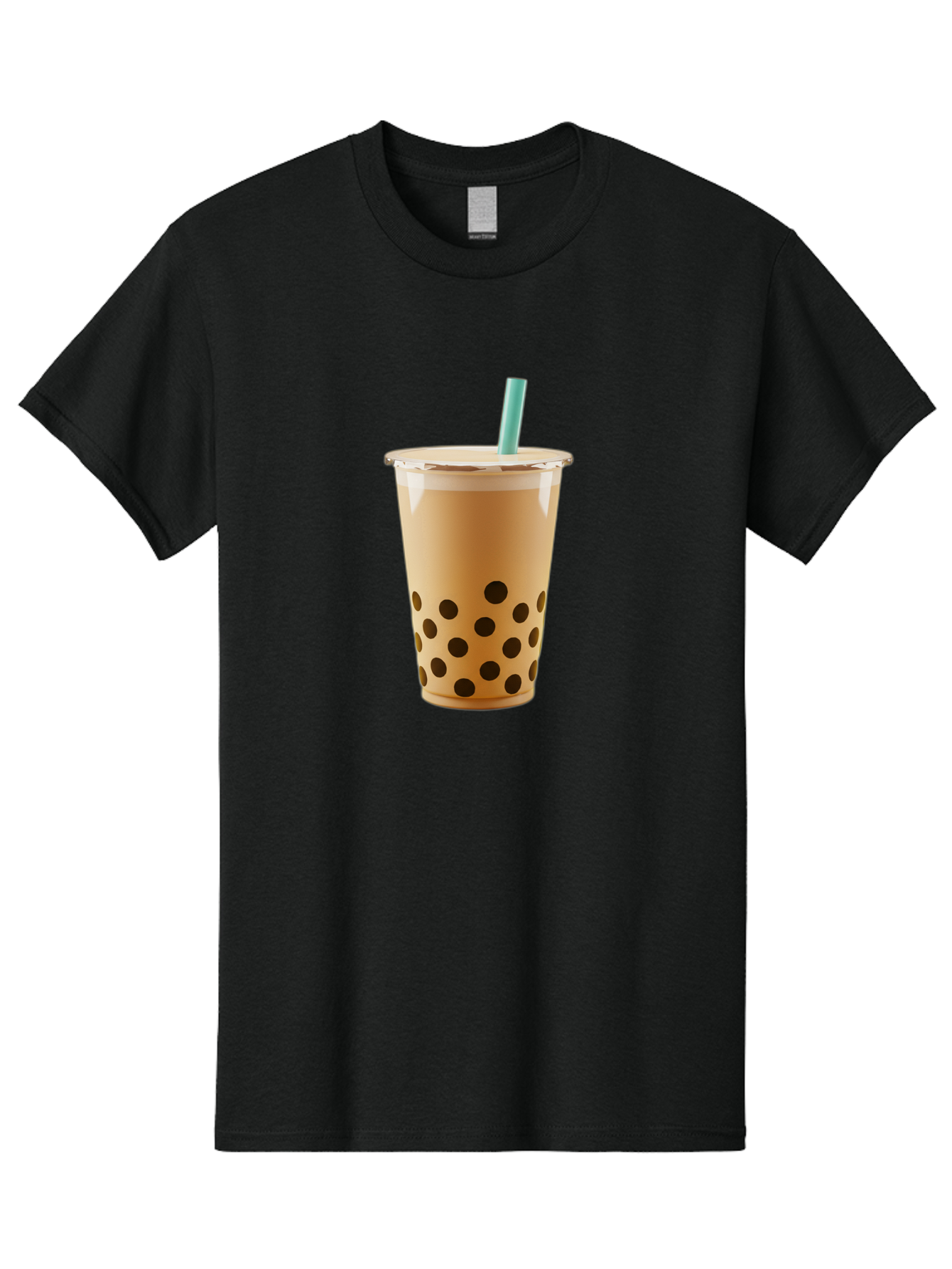 Bubble-Tea-7 Men'S Graphic Tee, 100% Cotton, Comfortable Casual Summer Wear, Machine Washable, Bubble Milk Tea, Boba Drink, Iced Tea, Creamy Texture, Black Tapioca Pearls, Takeout Cup, Blue Straw, Refreshing Beverage, Popular Drink Bac709
