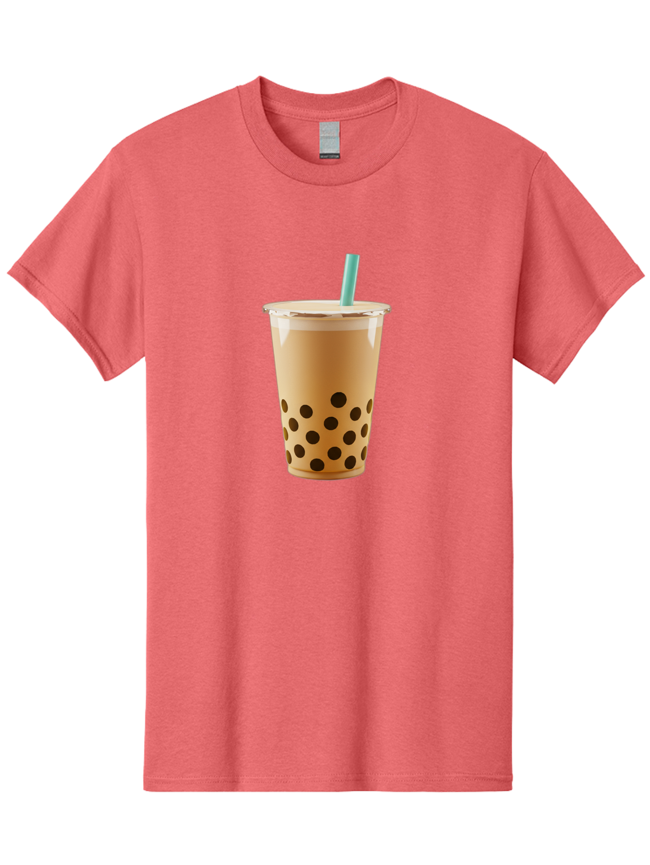 Bubble-Tea-7 Men'S Graphic Tee, 100% Cotton, Comfortable Casual Summer Wear, Machine Washable, Bubble Milk Tea, Boba Drink, Iced Tea, Creamy Texture, Black Tapioca Pearls, Takeout Cup, Blue Straw, Refreshing Beverage, Popular Drink Bac709