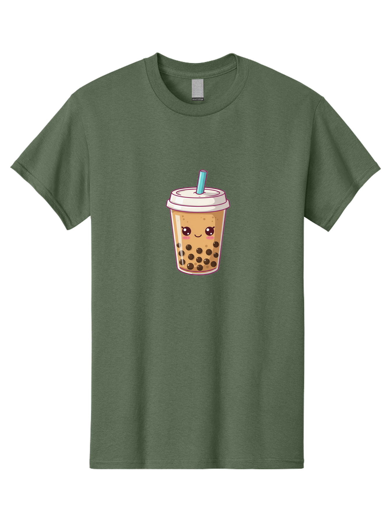 Bubble-Tea Men'S Graphic Tee, 100% Cotton, Comfortable Casual Summer Wear, Machine Washable, Cartoon Bubble Tea, Milk Tea With Boba, Bubble Tea Drink, Kawaii Drink, Cute Beverage, Boba Tea, Tea With Straw, Smiling Drink Bac714