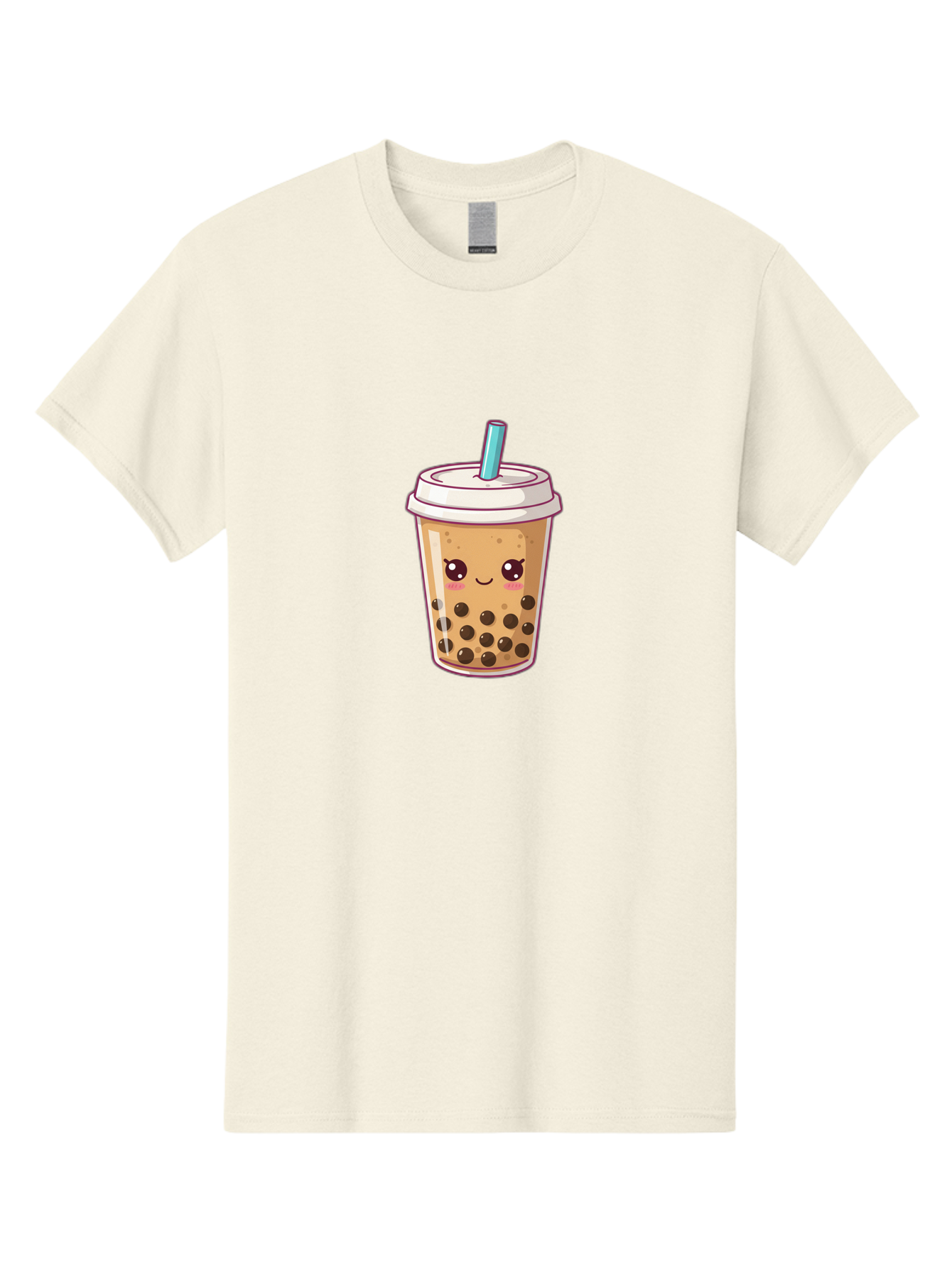 Bubble-Tea Men'S Graphic Tee, 100% Cotton, Comfortable Casual Summer Wear, Machine Washable, Cartoon Bubble Tea, Milk Tea With Boba, Bubble Tea Drink, Kawaii Drink, Cute Beverage, Boba Tea, Tea With Straw, Smiling Drink Bac714