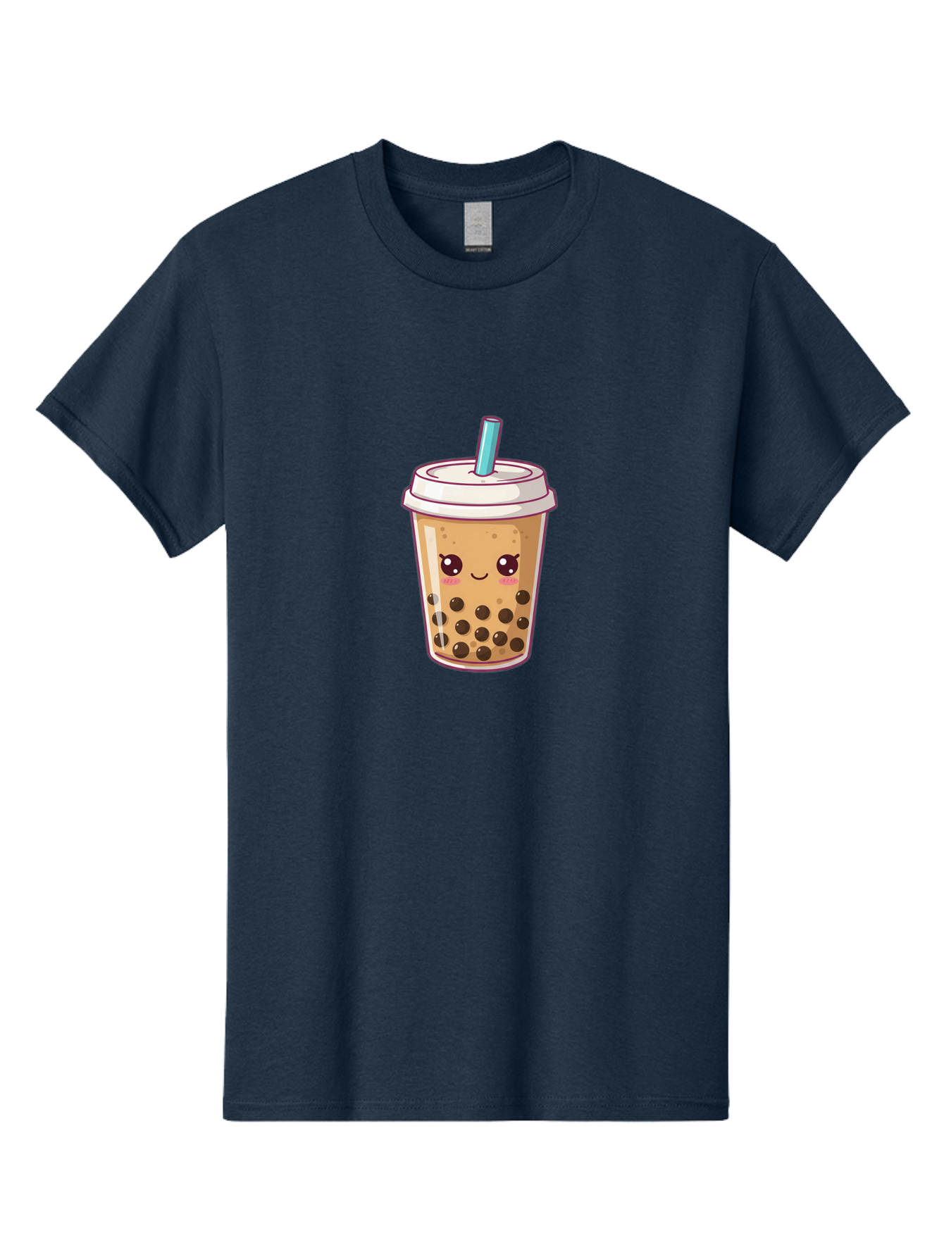 Bubble-Tea Men'S Graphic Tee, 100% Cotton, Comfortable Casual Summer Wear, Machine Washable, Cartoon Bubble Tea, Milk Tea With Boba, Bubble Tea Drink, Kawaii Drink, Cute Beverage, Boba Tea, Tea With Straw, Smiling Drink Bac714