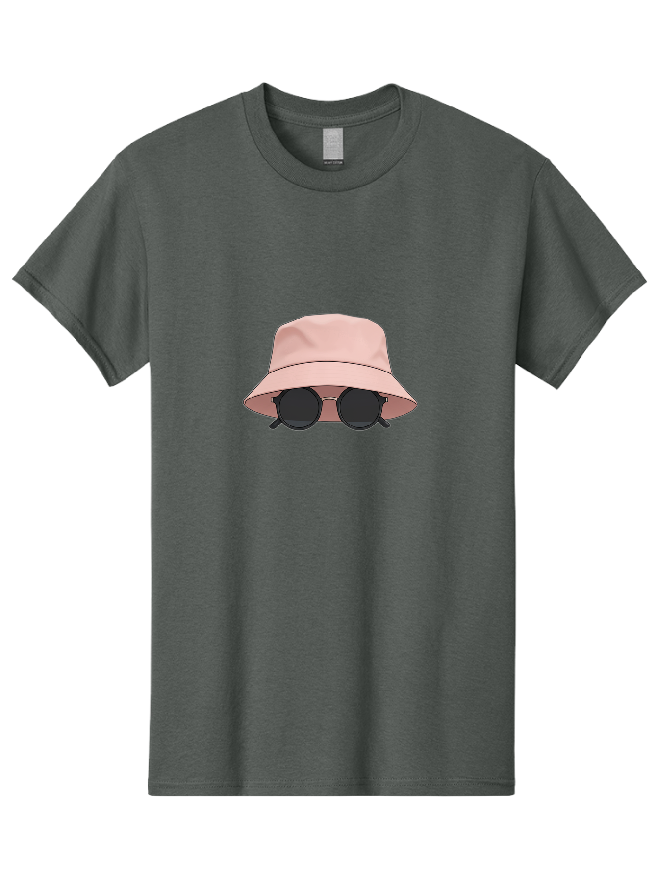 Bucket-Hat-And-Sunglasses Men'S Graphic Tee, 100% Cotton, Comfortable Casual Summer Wear, Machine Washable, Pink Bucket Hat, Sunglasses, Black Shades, Fashion Accessory, Trendy Clothing, Summer Vibe, Stylish Hat, Cool Glasses, Fashion Trend Bac716