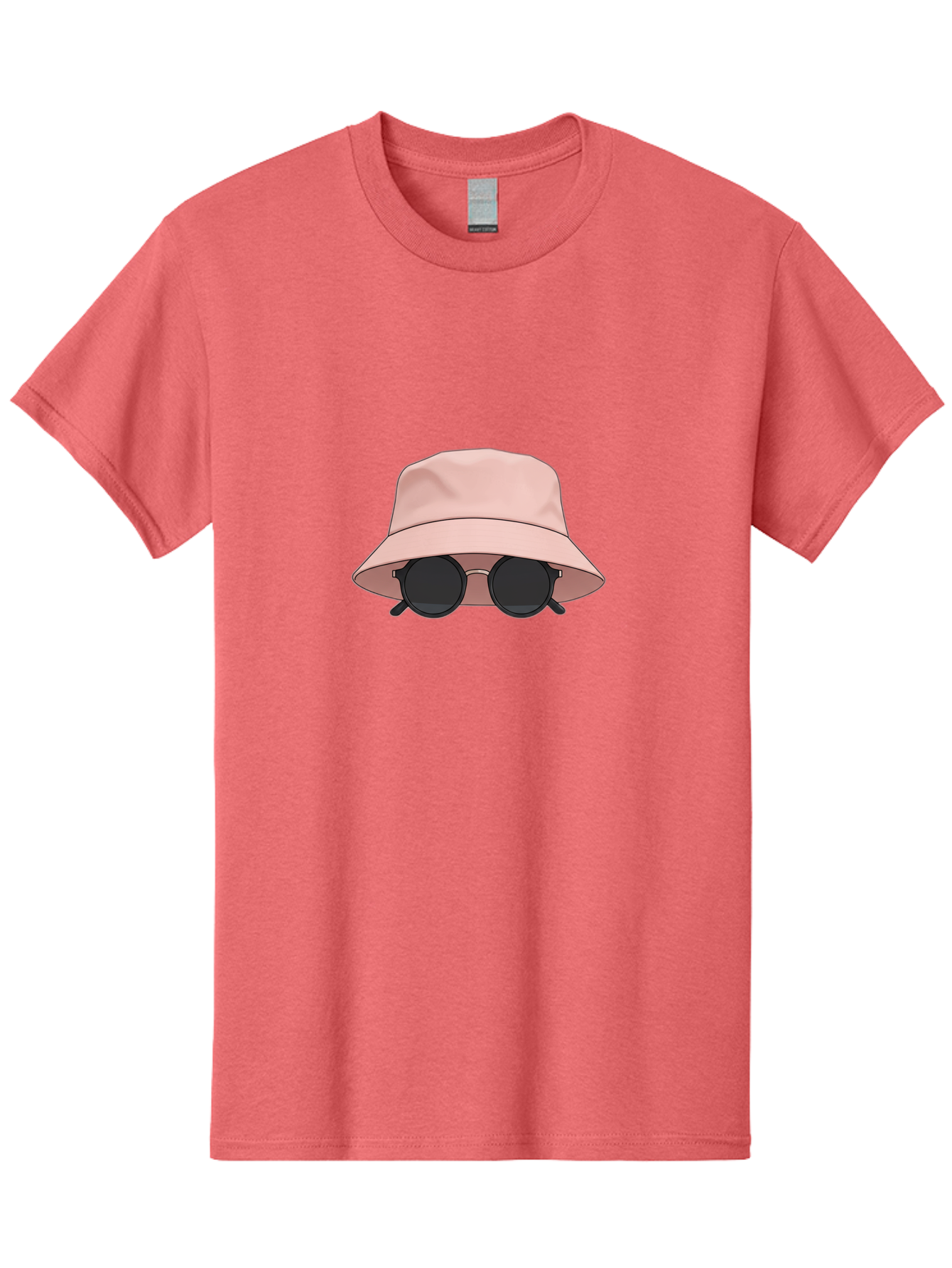 Bucket-Hat-And-Sunglasses Men'S Graphic Tee, 100% Cotton, Comfortable Casual Summer Wear, Machine Washable, Pink Bucket Hat, Sunglasses, Black Shades, Fashion Accessory, Trendy Clothing, Summer Vibe, Stylish Hat, Cool Glasses, Fashion Trend Bac716