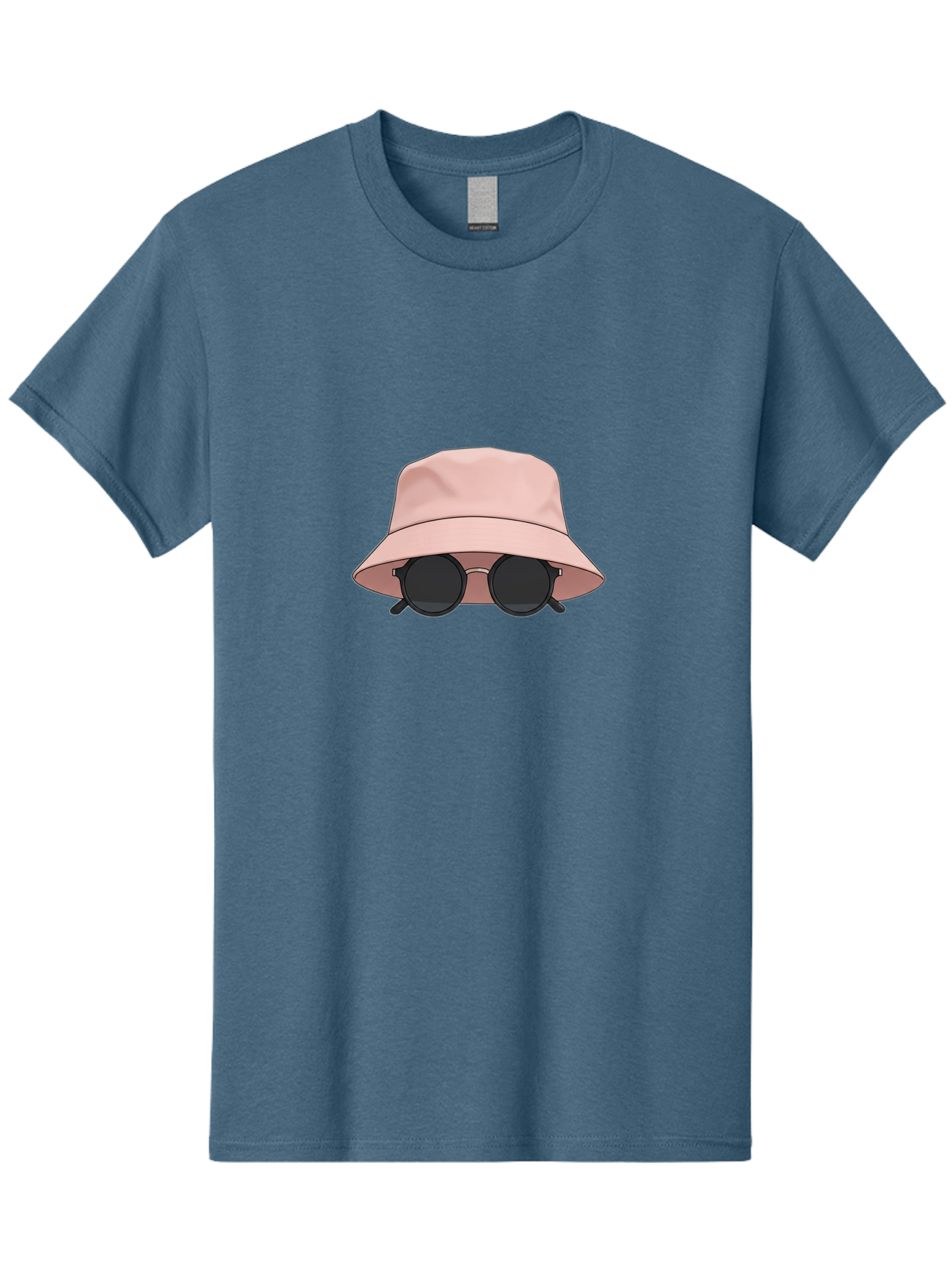 Bucket-Hat-And-Sunglasses Men'S Graphic Tee, 100% Cotton, Comfortable Casual Summer Wear, Machine Washable, Pink Bucket Hat, Sunglasses, Black Shades, Fashion Accessory, Trendy Clothing, Summer Vibe, Stylish Hat, Cool Glasses, Fashion Trend Bac716