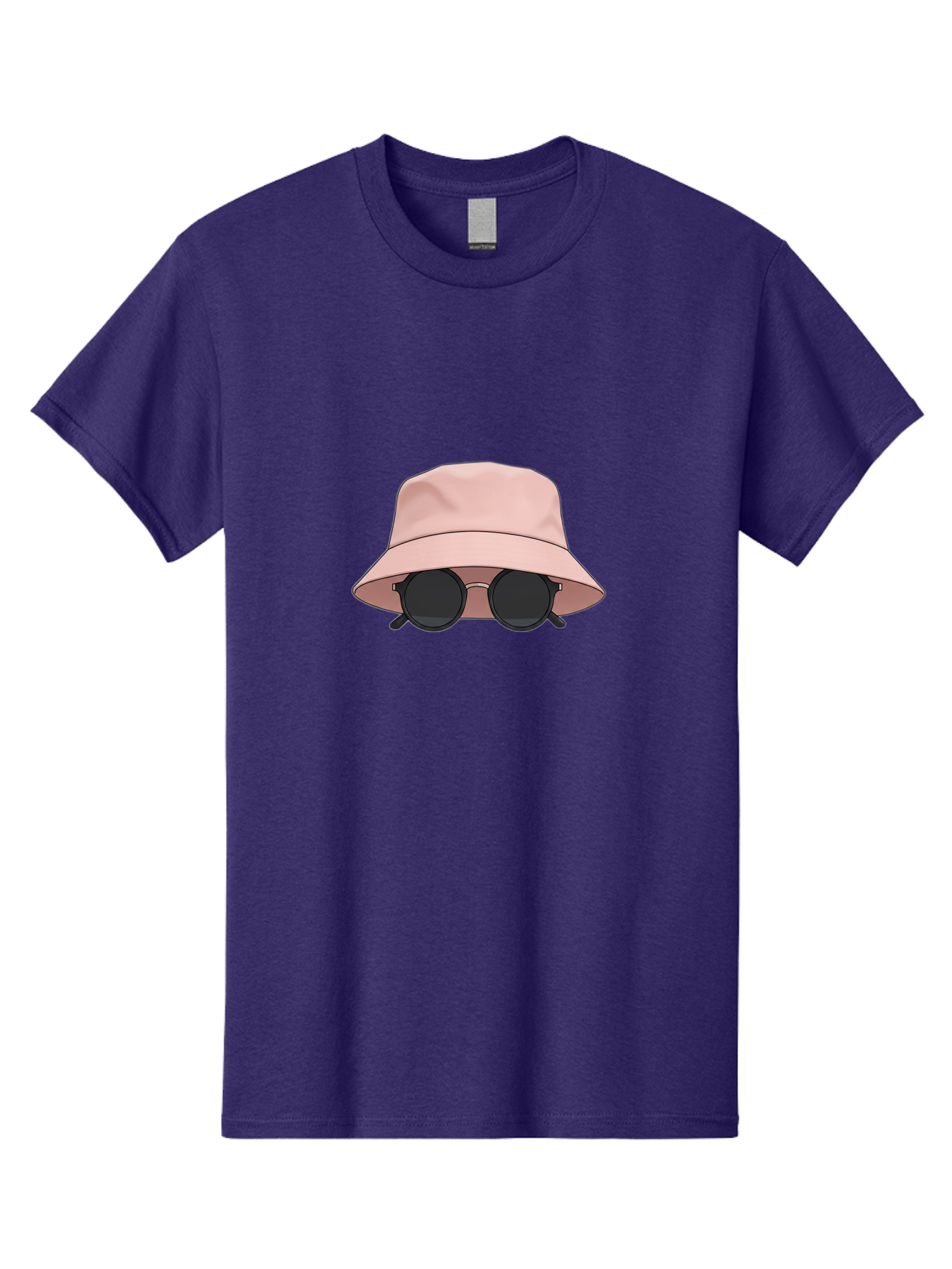Bucket-Hat-And-Sunglasses Men'S Graphic Tee, 100% Cotton, Comfortable Casual Summer Wear, Machine Washable, Pink Bucket Hat, Sunglasses, Black Shades, Fashion Accessory, Trendy Clothing, Summer Vibe, Stylish Hat, Cool Glasses, Fashion Trend Bac716