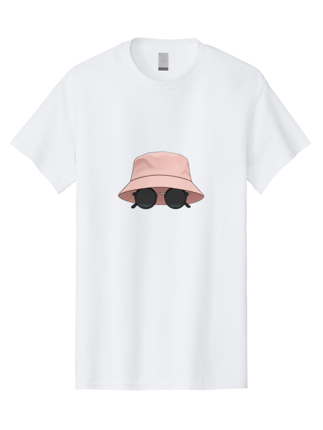 Bucket-Hat-And-Sunglasses Men'S Graphic Tee, 100% Cotton, Comfortable Casual Summer Wear, Machine Washable, Pink Bucket Hat, Sunglasses, Black Shades, Fashion Accessory, Trendy Clothing, Summer Vibe, Stylish Hat, Cool Glasses, Fashion Trend Bac716