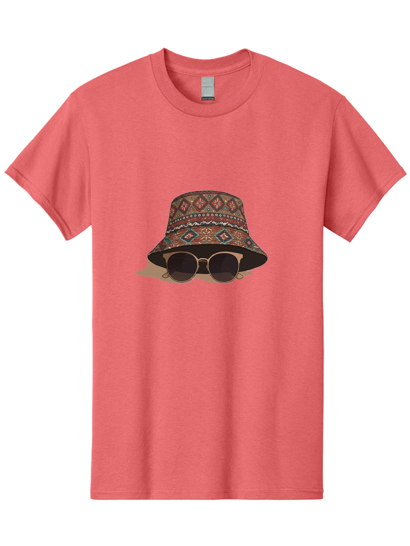 Bucket-Hat-Sunglasses-1 Men'S Graphic Tee, 100% Cotton, Comfortable Casual Summer Wear, Machine Washable, Boho Chic Style, Sunglasses, Hat Fashion, Summer Vibes, Trendy Sunglasses, Fashion Accessory, Stylish Hat Bac717