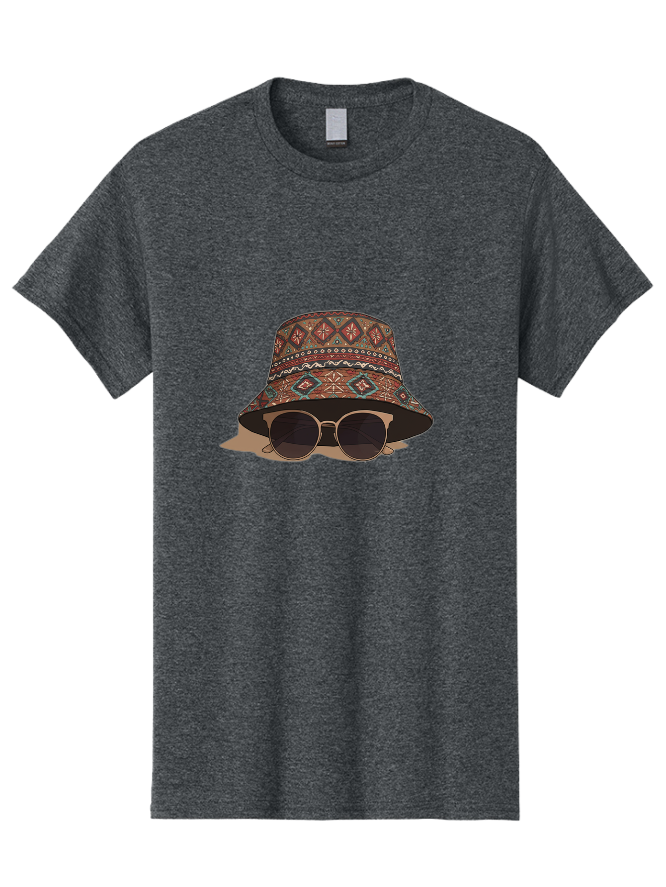 Bucket-Hat-Sunglasses-1 Men'S Graphic Tee, 100% Cotton, Comfortable Casual Summer Wear, Machine Washable, Boho Chic Style, Sunglasses, Hat Fashion, Summer Vibes, Trendy Sunglasses, Fashion Accessory, Stylish Hat Bac717