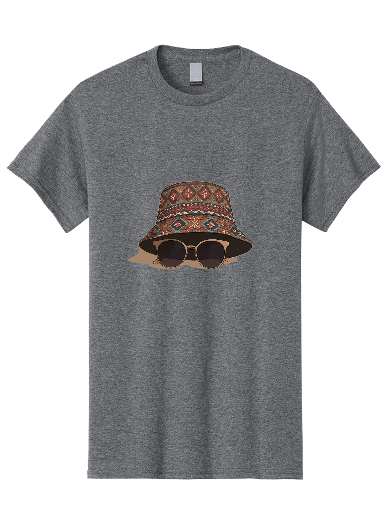 Bucket-Hat-Sunglasses-1 Men'S Graphic Tee, 100% Cotton, Comfortable Casual Summer Wear, Machine Washable, Boho Chic Style, Sunglasses, Hat Fashion, Summer Vibes, Trendy Sunglasses, Fashion Accessory, Stylish Hat Bac717