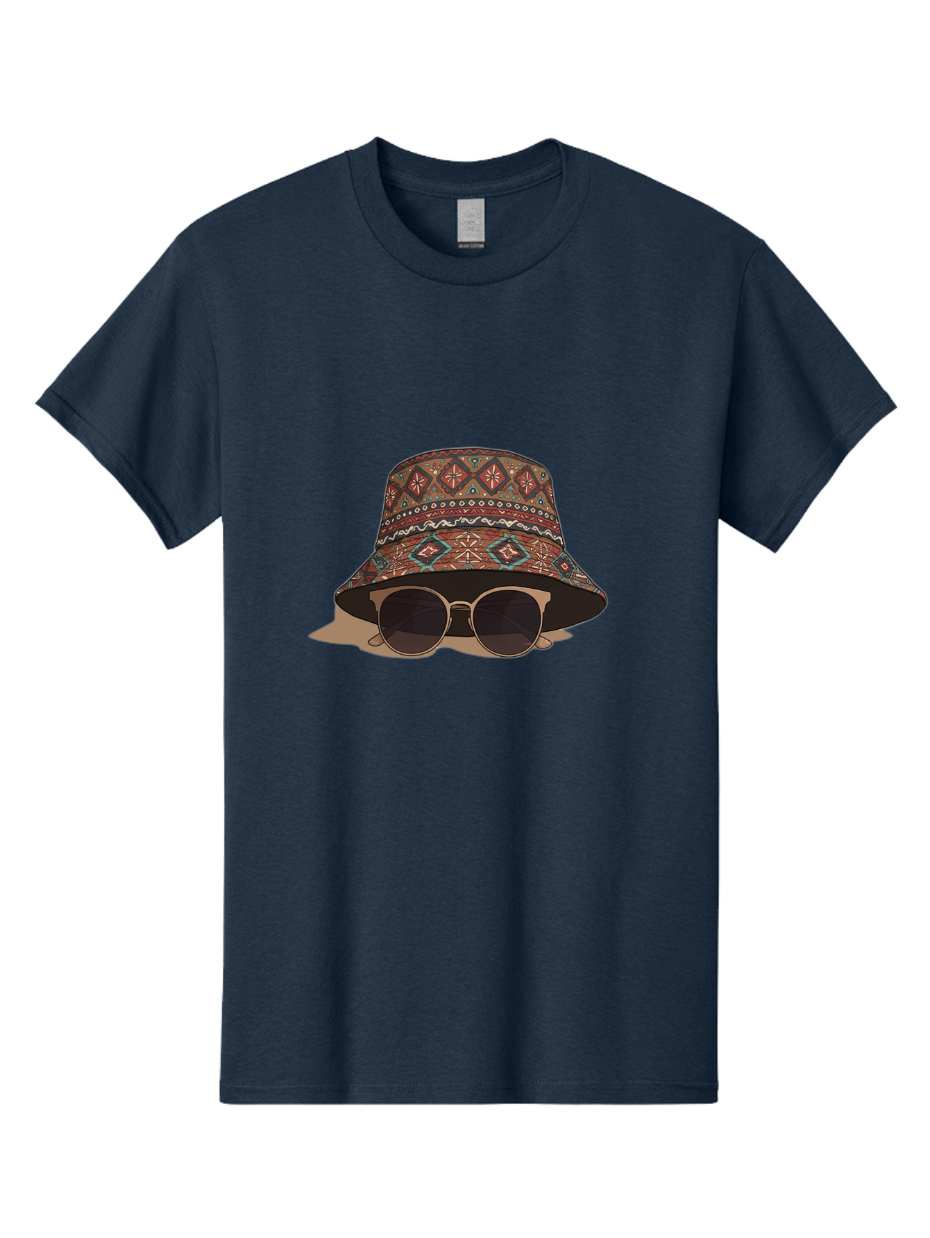 Bucket-Hat-Sunglasses-1 Men'S Graphic Tee, 100% Cotton, Comfortable Casual Summer Wear, Machine Washable, Boho Chic Style, Sunglasses, Hat Fashion, Summer Vibes, Trendy Sunglasses, Fashion Accessory, Stylish Hat Bac717