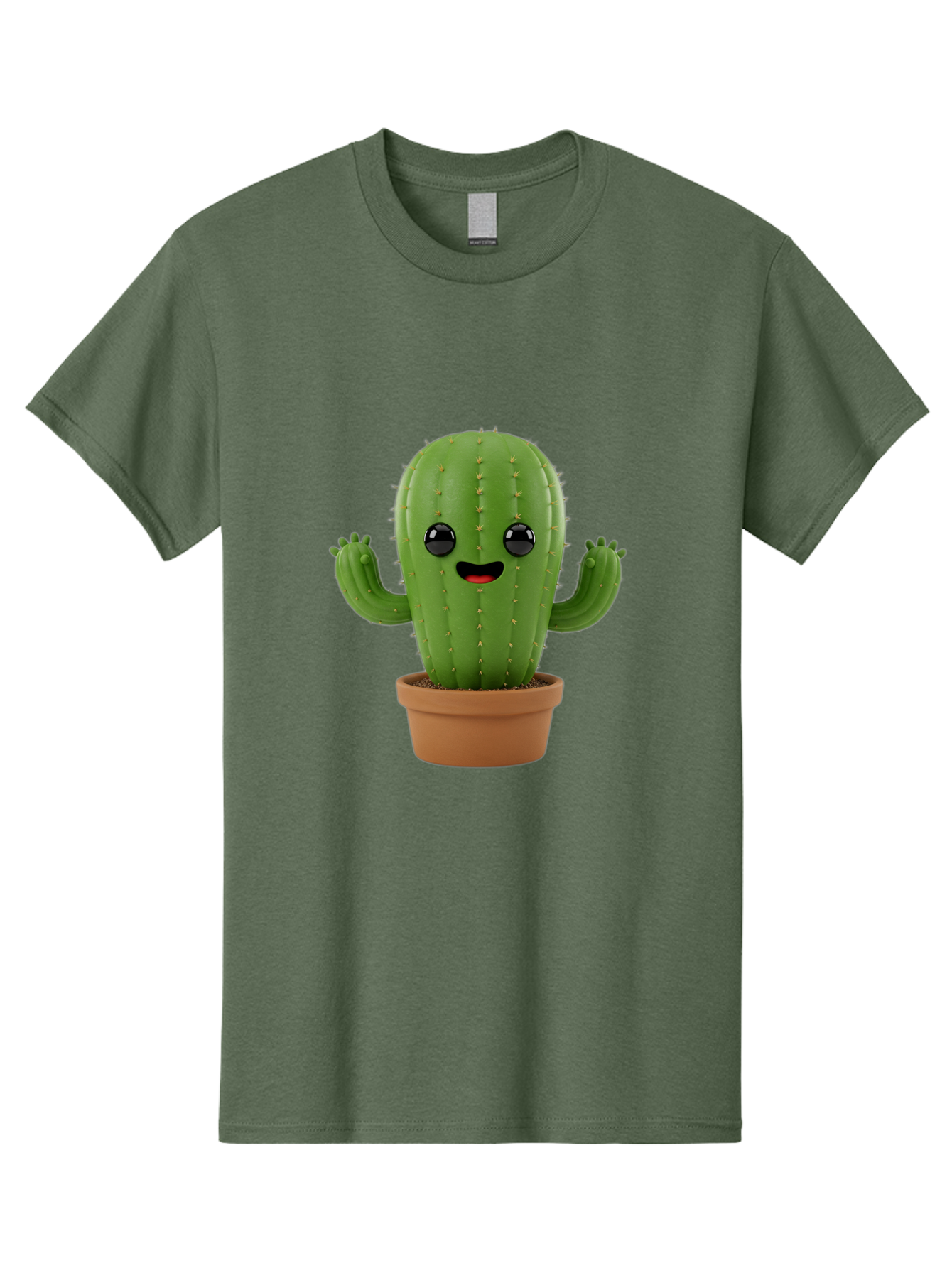 Cactus-3 Men'S Graphic Tee, 100% Cotton, Comfortable Casual Summer Wear, Machine Washable, Cartoon Cactus, Potted Cactus, Playful Plant, Friendly Cactus, Adorable Character, Quirky Decoration, Digital Art, Fun Design, Happy Face, Cartoon Style Bac725