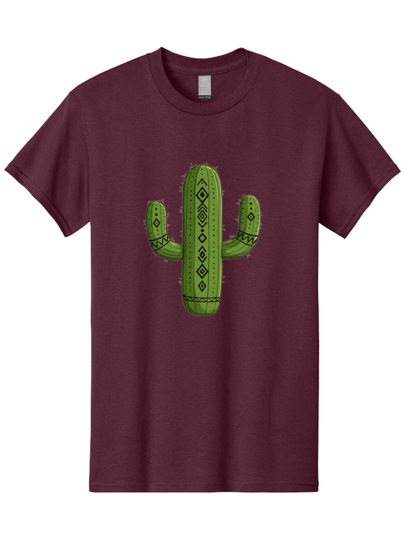 Cactus-7 Men'S Graphic Tee, 100% Cotton, Comfortable Casual Summer Wear, Machine Washable, Cartoon Cactus, Tribal Cactus, Cactus Illustration, Southwestern Art, Bohemian Decor, Cactus Graphics, Desert Plant, Prickly Pear Cactus, Unique Design, Bac729