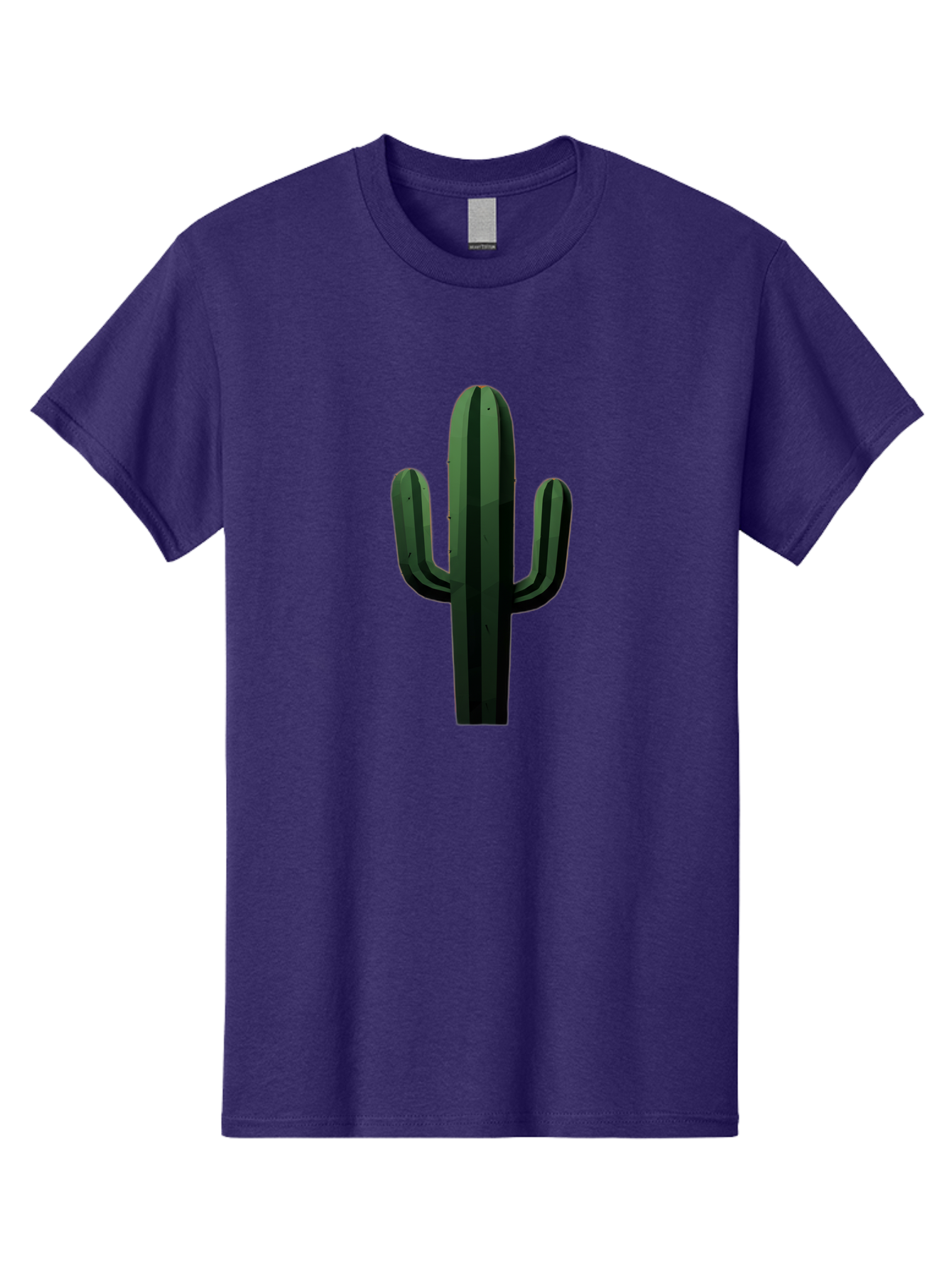 Cactus-Illustration Men'S Graphic Tee, 100% Cotton, Comfortable Casual Summer Wear, Machine Washable, Saguaro Cactus, Desert Plant, Cactus Illustration, Cartoon Cactus, Green Cactus, Simple Design, Minimalist Art Bac743