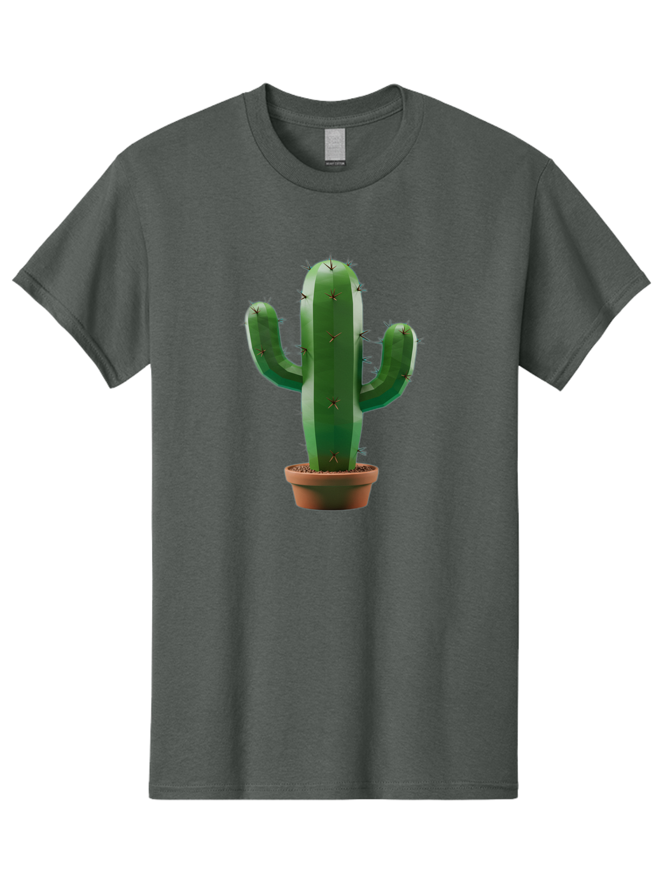 Cactus-In-Pot-4 Men'S Graphic Tee, 100% Cotton, Comfortable Casual Summer Wear, Machine Washable, Cactus In Pot, Spiky Succulent, Desert Plant, Indoor Decoration, Low-Maintenance Gardening, Houseplant, Potted Cactus Bac747