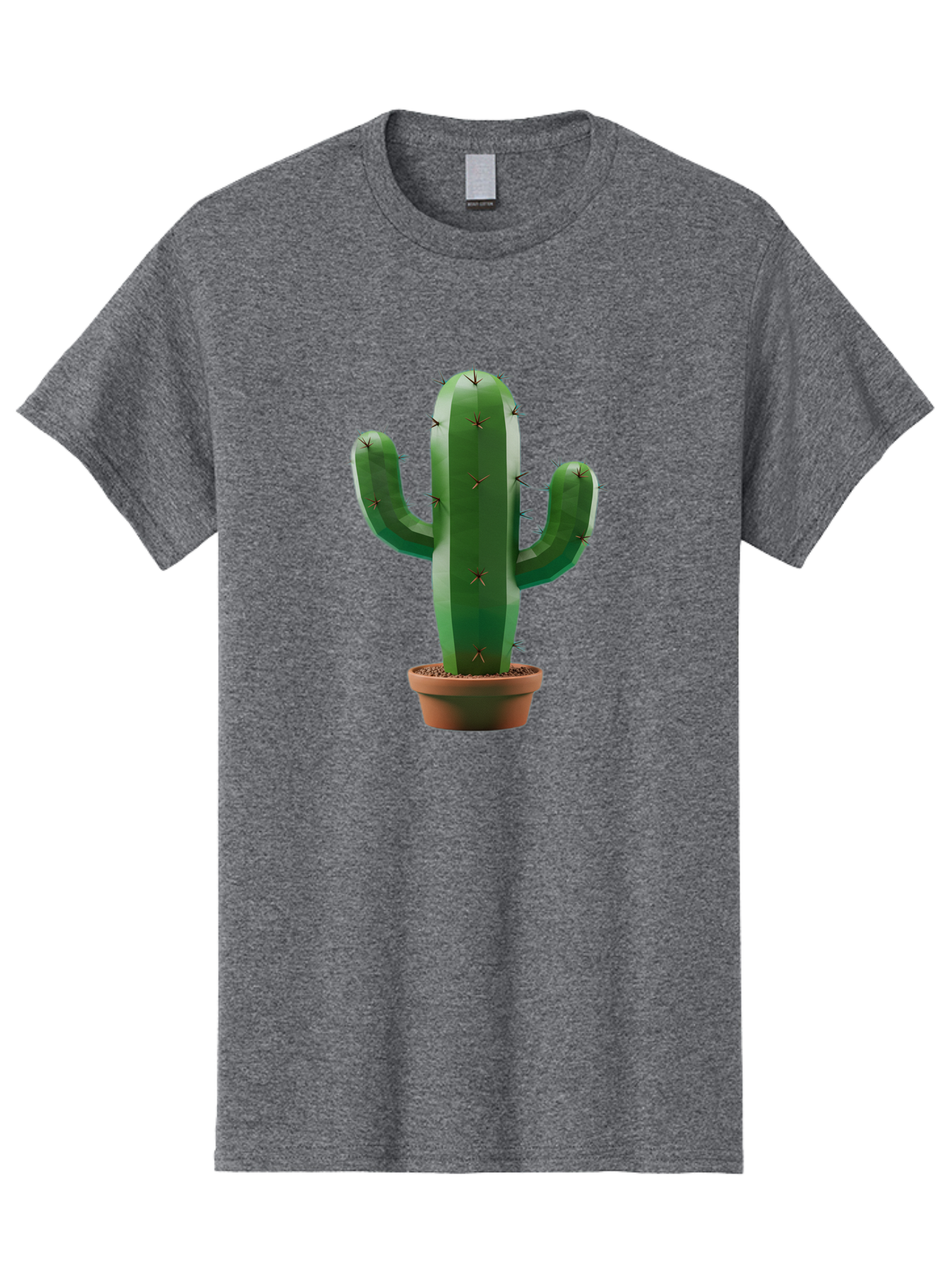 Cactus-In-Pot-4 Men'S Graphic Tee, 100% Cotton, Comfortable Casual Summer Wear, Machine Washable, Cactus In Pot, Spiky Succulent, Desert Plant, Indoor Decoration, Low-Maintenance Gardening, Houseplant, Potted Cactus Bac747