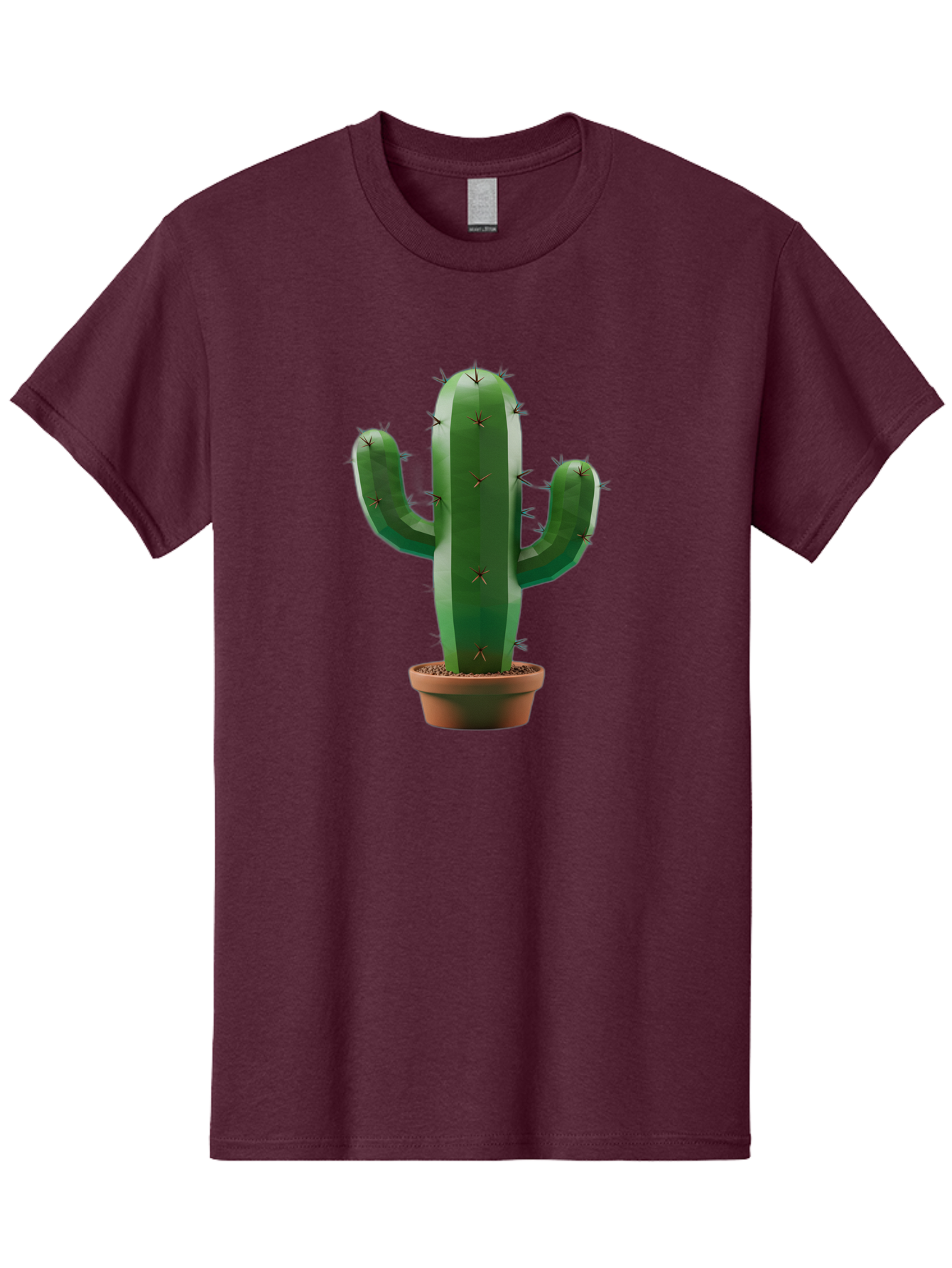 Cactus-In-Pot-4 Men'S Graphic Tee, 100% Cotton, Comfortable Casual Summer Wear, Machine Washable, Cactus In Pot, Spiky Succulent, Desert Plant, Indoor Decoration, Low-Maintenance Gardening, Houseplant, Potted Cactus Bac747