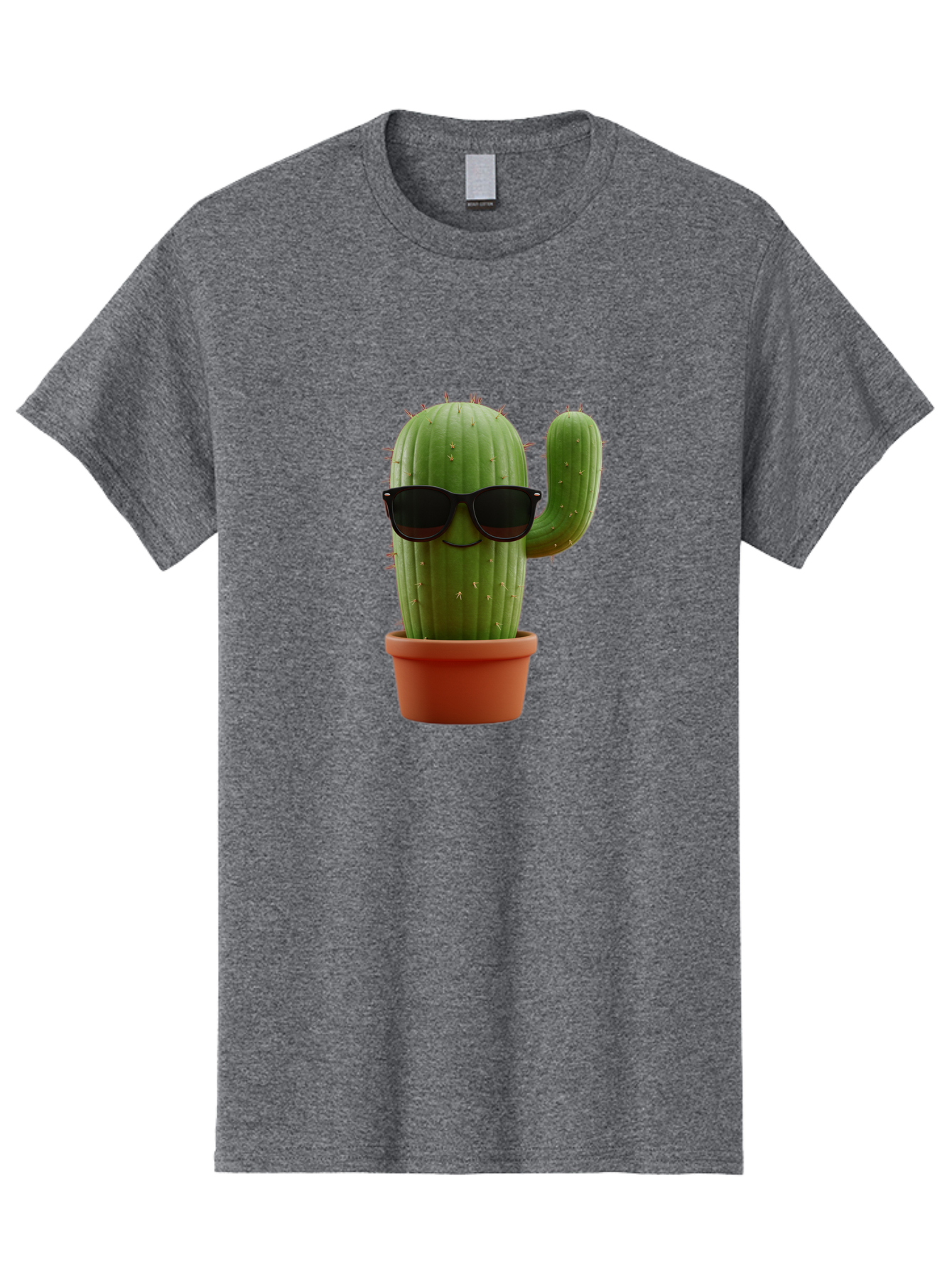 Cactus-Sunglasses Men'S Graphic Tee, 100% Cotton, Comfortable Casual Summer Wear, Machine Washable, Cactus Wearing Sunglasses, Potted Cactus, Cool Cactus, Trendy Plant, Cactus With Shades, Funny Cactus, Modern Decor, Quirky Decoration Bac755