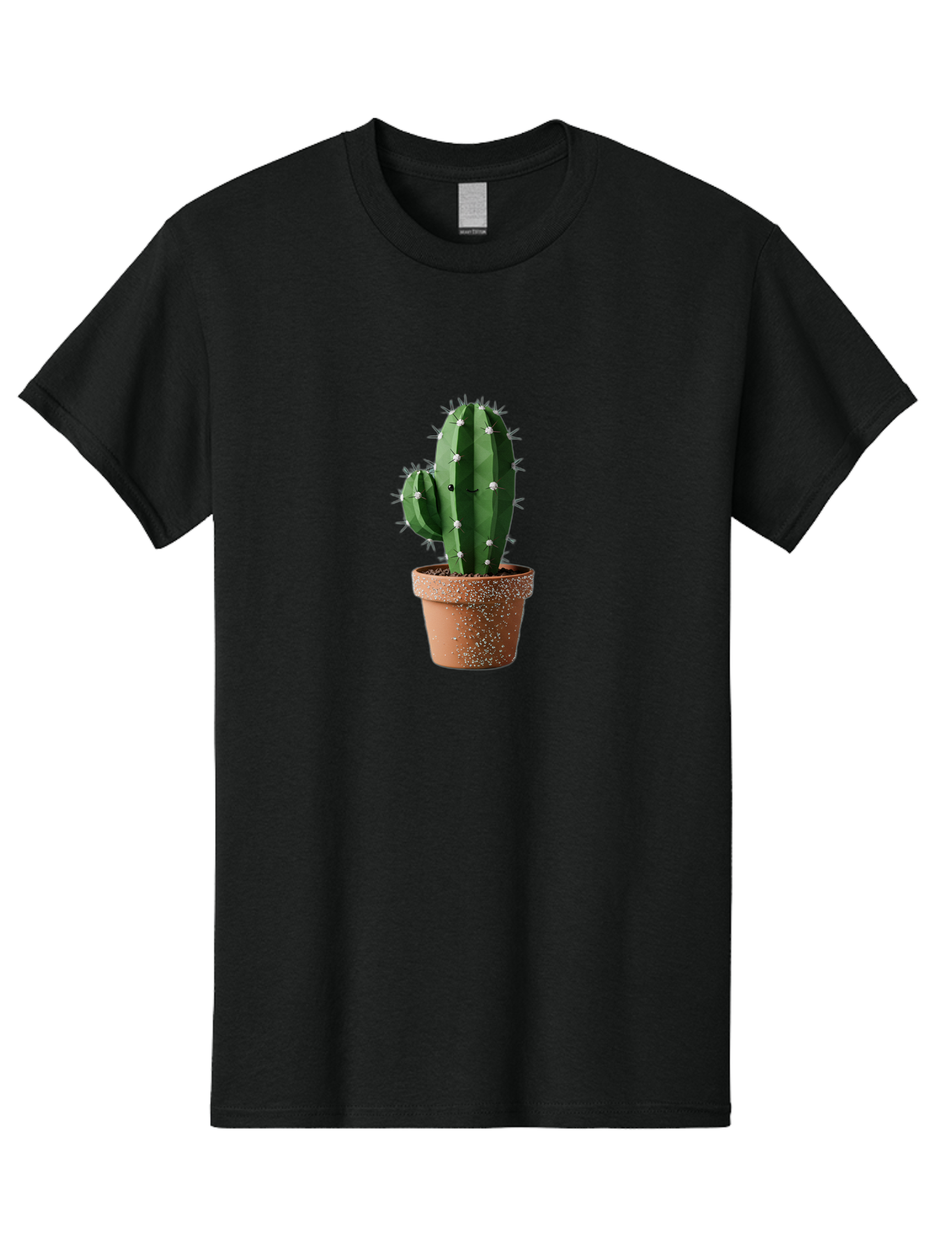 Cactus Men'S Graphic Tee, 100% Cotton, Comfortable Casual Summer Wear, Machine Washable, Cactus Plant, Terracotta Pot, Prickly Pear Cactus, Desert Flora, Succulent Plants, Indoor Plants, Gardening, Pot With Speckles, Cactus With Sharp Spines Bac771