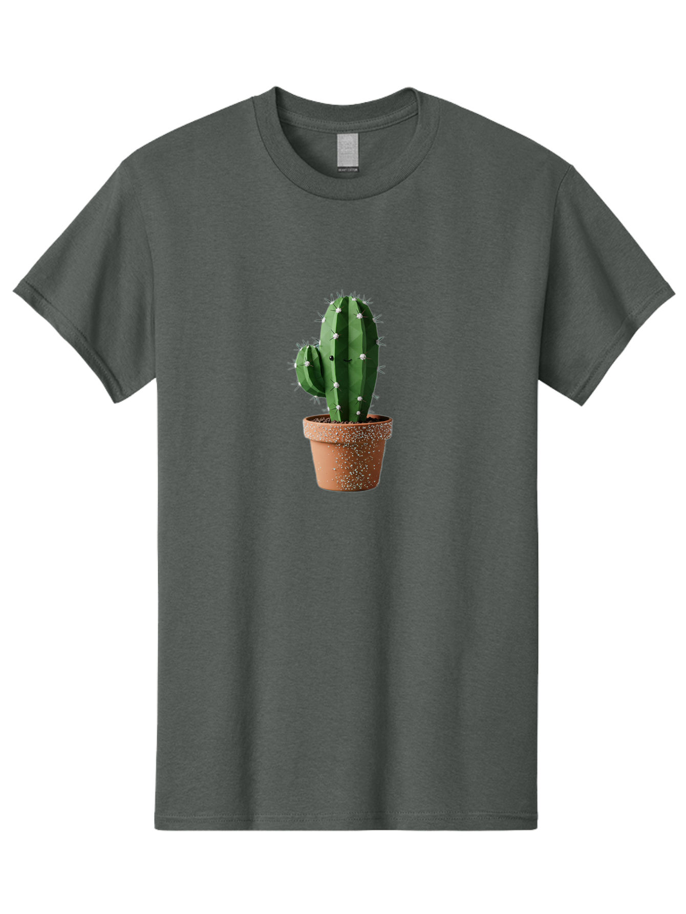 Cactus Men'S Graphic Tee, 100% Cotton, Comfortable Casual Summer Wear, Machine Washable, Cactus Plant, Terracotta Pot, Prickly Pear Cactus, Desert Flora, Succulent Plants, Indoor Plants, Gardening, Pot With Speckles, Cactus With Sharp Spines Bac771