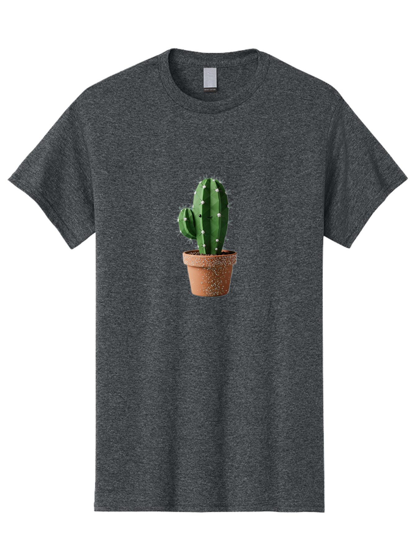 Cactus Men'S Graphic Tee, 100% Cotton, Comfortable Casual Summer Wear, Machine Washable, Cactus Plant, Terracotta Pot, Prickly Pear Cactus, Desert Flora, Succulent Plants, Indoor Plants, Gardening, Pot With Speckles, Cactus With Sharp Spines Bac771