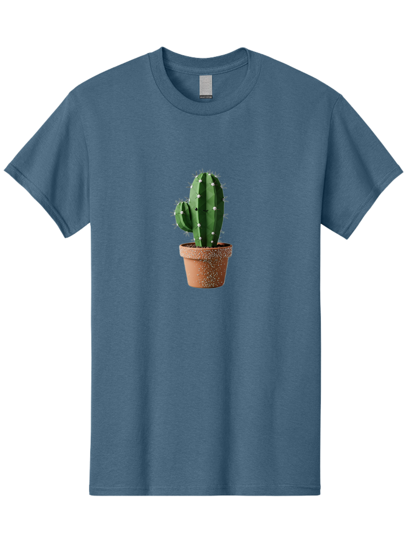Cactus Men'S Graphic Tee, 100% Cotton, Comfortable Casual Summer Wear, Machine Washable, Cactus Plant, Terracotta Pot, Prickly Pear Cactus, Desert Flora, Succulent Plants, Indoor Plants, Gardening, Pot With Speckles, Cactus With Sharp Spines Bac771