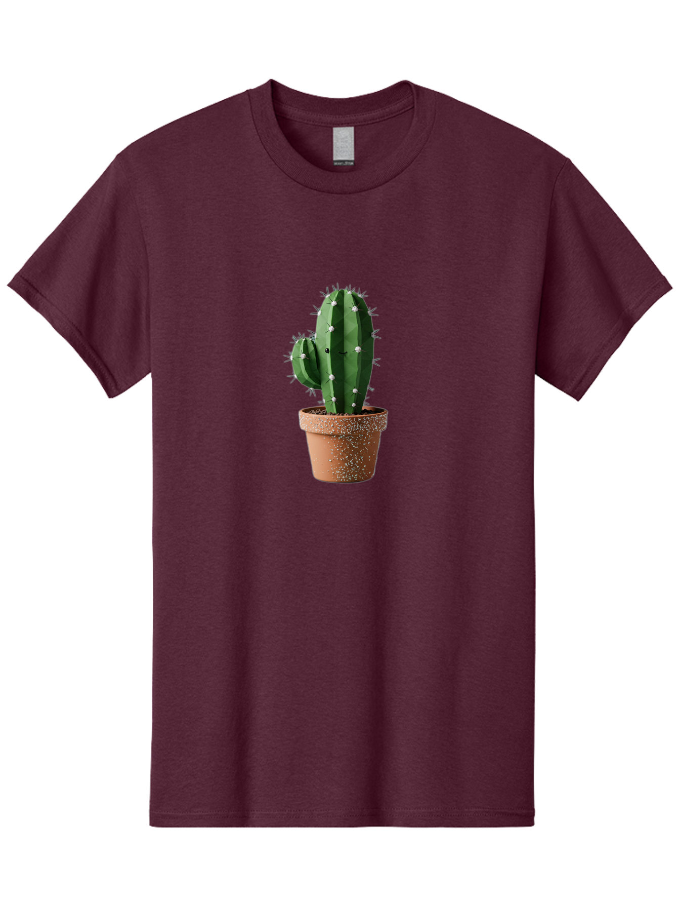 Cactus Men'S Graphic Tee, 100% Cotton, Comfortable Casual Summer Wear, Machine Washable, Cactus Plant, Terracotta Pot, Prickly Pear Cactus, Desert Flora, Succulent Plants, Indoor Plants, Gardening, Pot With Speckles, Cactus With Sharp Spines Bac771