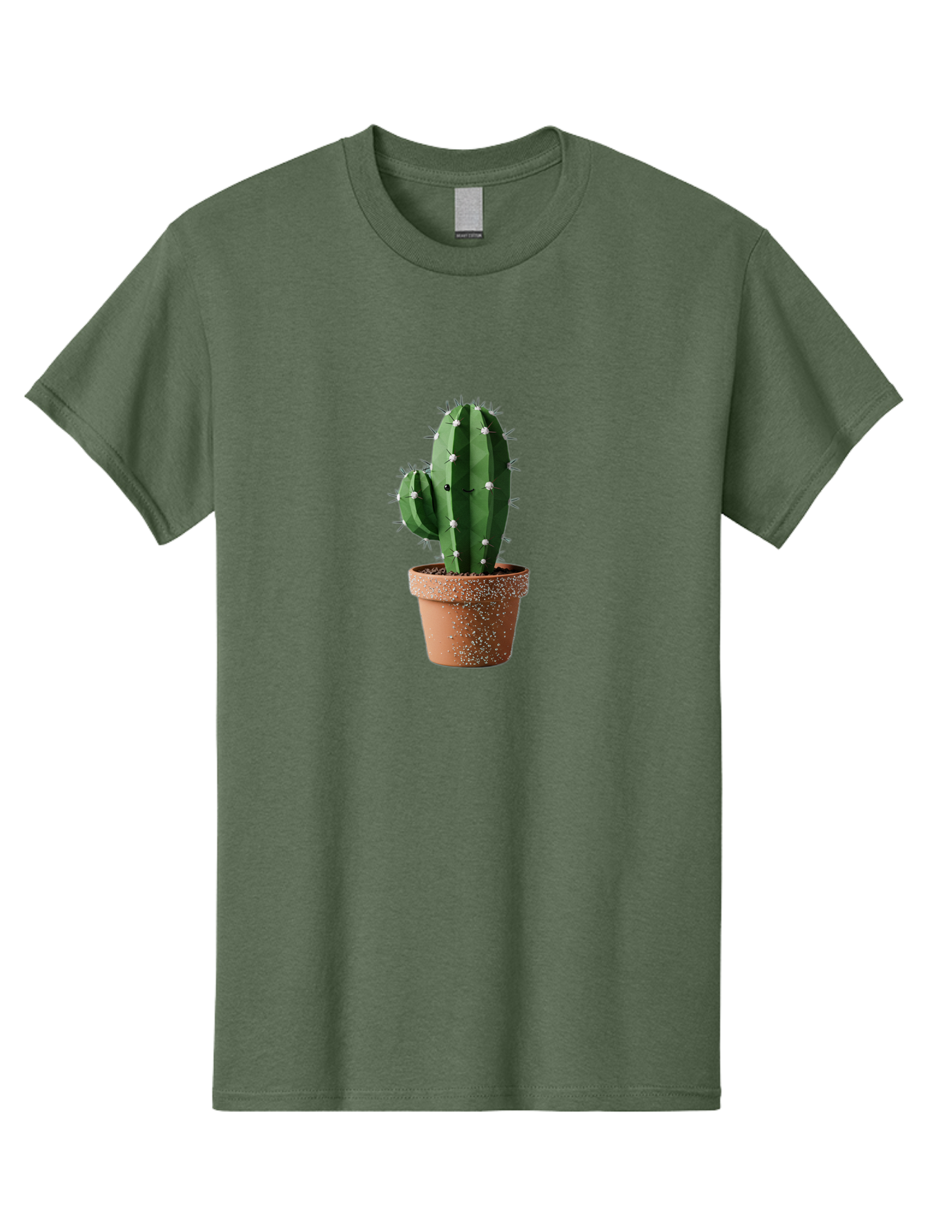 Cactus Men'S Graphic Tee, 100% Cotton, Comfortable Casual Summer Wear, Machine Washable, Cactus Plant, Terracotta Pot, Prickly Pear Cactus, Desert Flora, Succulent Plants, Indoor Plants, Gardening, Pot With Speckles, Cactus With Sharp Spines Bac771