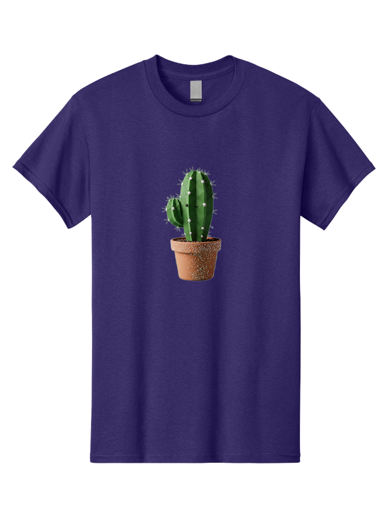Cactus Men'S Graphic Tee, 100% Cotton, Comfortable Casual Summer Wear, Machine Washable, Cactus Plant, Terracotta Pot, Prickly Pear Cactus, Desert Flora, Succulent Plants, Indoor Plants, Gardening, Pot With Speckles, Cactus With Sharp Spines Bac771