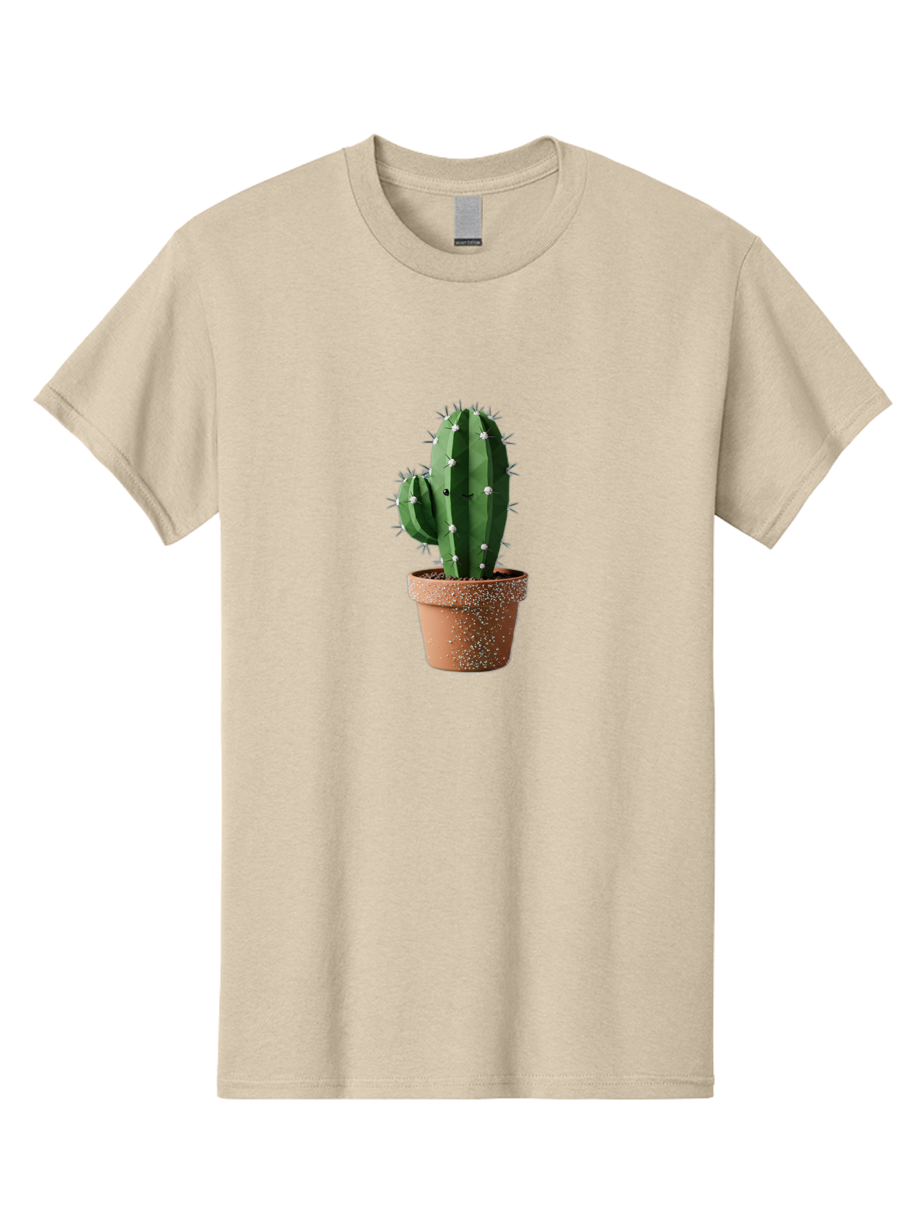 Cactus Men'S Graphic Tee, 100% Cotton, Comfortable Casual Summer Wear, Machine Washable, Cactus Plant, Terracotta Pot, Prickly Pear Cactus, Desert Flora, Succulent Plants, Indoor Plants, Gardening, Pot With Speckles, Cactus With Sharp Spines Bac771