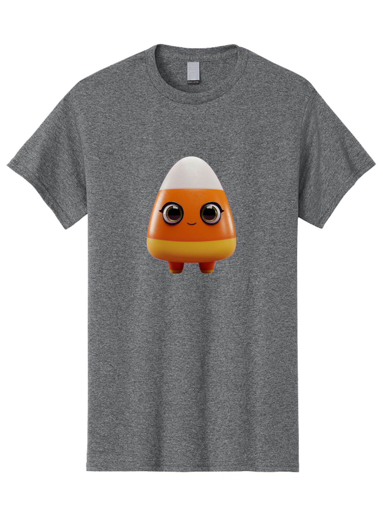 Candy-Corn-Character Men'S Graphic Tee, 100% Cotton, Comfortable Casual Summer Wear, Machine Washable, Candy Corn Character, Cartoon Candy, Halloween Treat, Sweet Character, Orange And Yellow Candy, Cute Candy Corn, Funny Character Design, Bac775