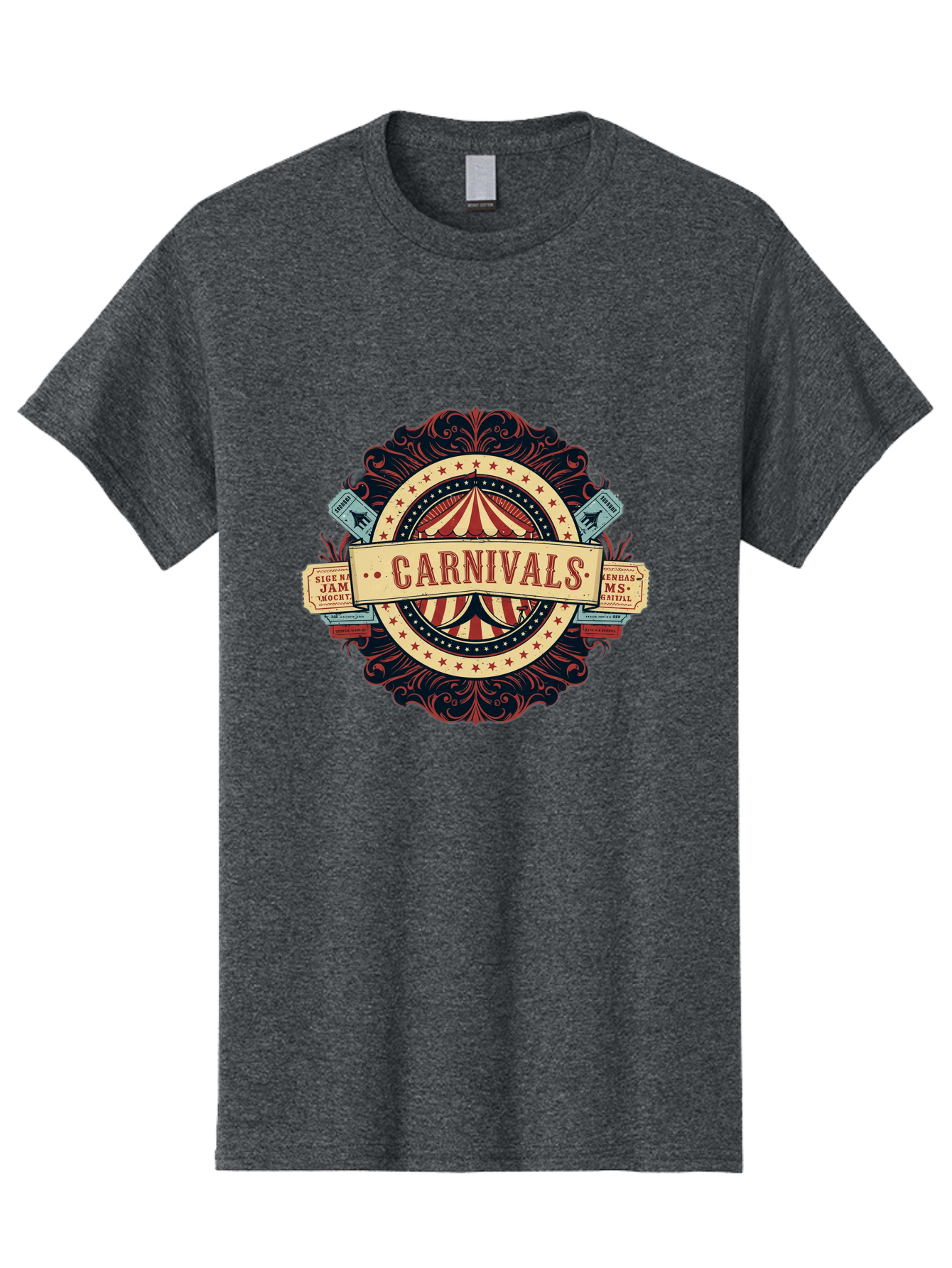 Carnivals Men'S Graphic Tee, 100% Cotton, Comfortable Casual Summer Wear, Machine Washable, Vintage Carnival Logo, Circus Tent, Red And White Stripes, Ornate Design, Classic Carnival Theme, Ms Digital, Sure 'N' Jam, Retro Aesthetic, Bac786