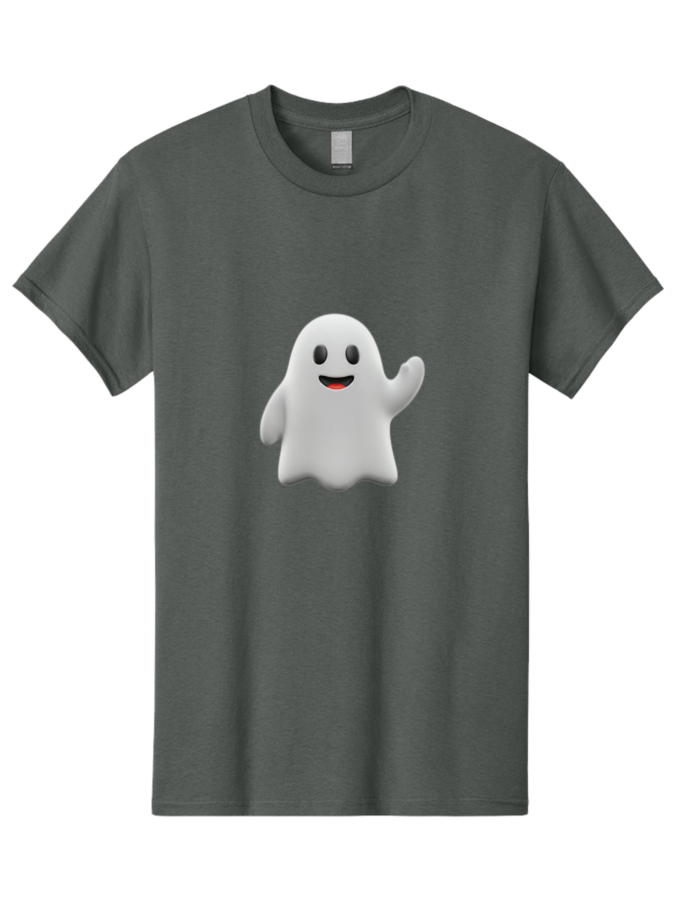 Casper-Ghost Men'S Graphic Tee, 100% Cotton, Comfortable Casual Summer Wear, Machine Washable, Smiling Ghost, Friendly Ghost, Cartoon Character, Happy Face, Waving Gesture, Halloween Spirit, Spooky Friendly, Digital Illustration, 3D Rendering Bac794