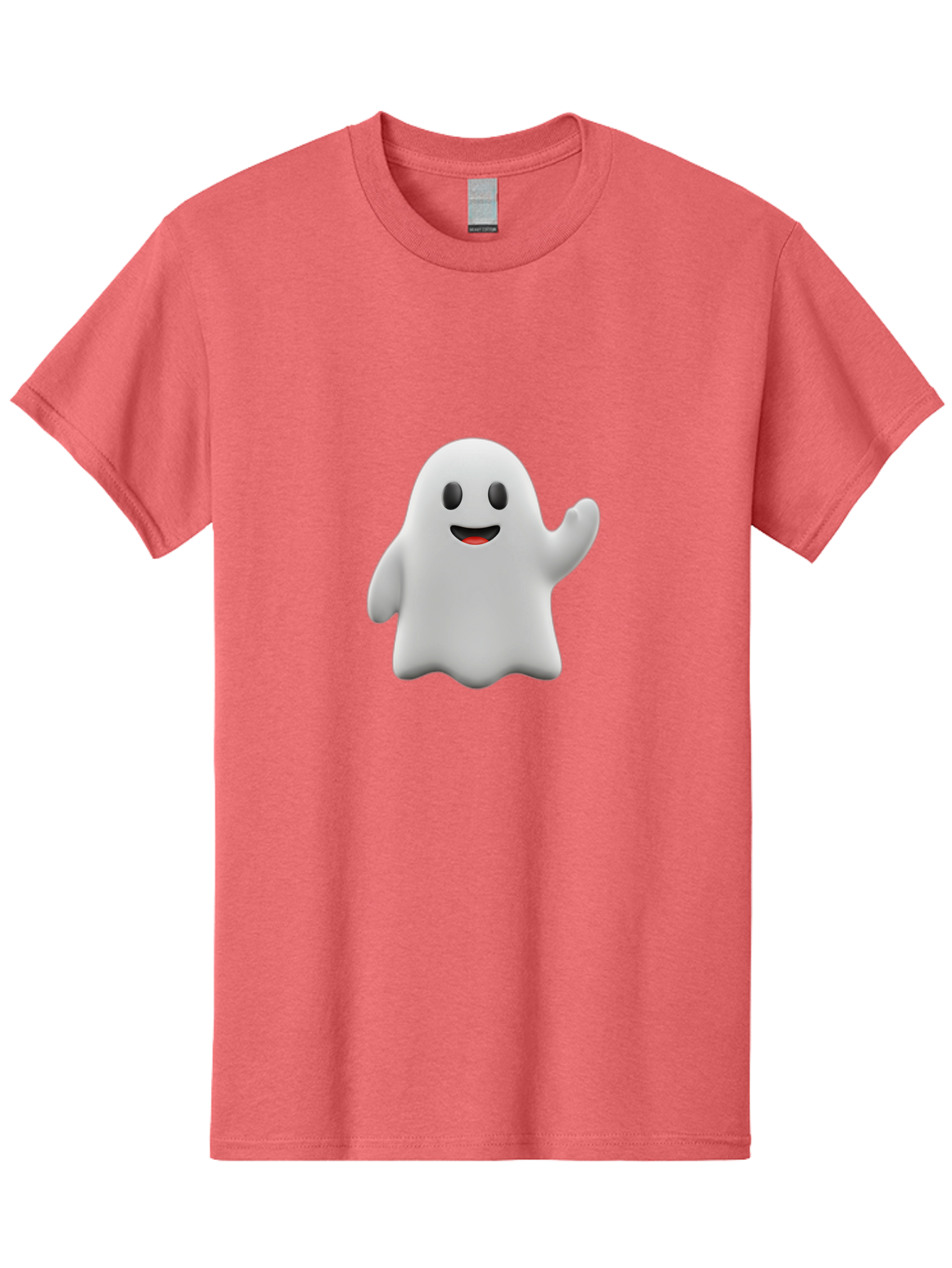 Casper-Ghost Men'S Graphic Tee, 100% Cotton, Comfortable Casual Summer Wear, Machine Washable, Smiling Ghost, Friendly Ghost, Cartoon Character, Happy Face, Waving Gesture, Halloween Spirit, Spooky Friendly, Digital Illustration, 3D Rendering Bac794