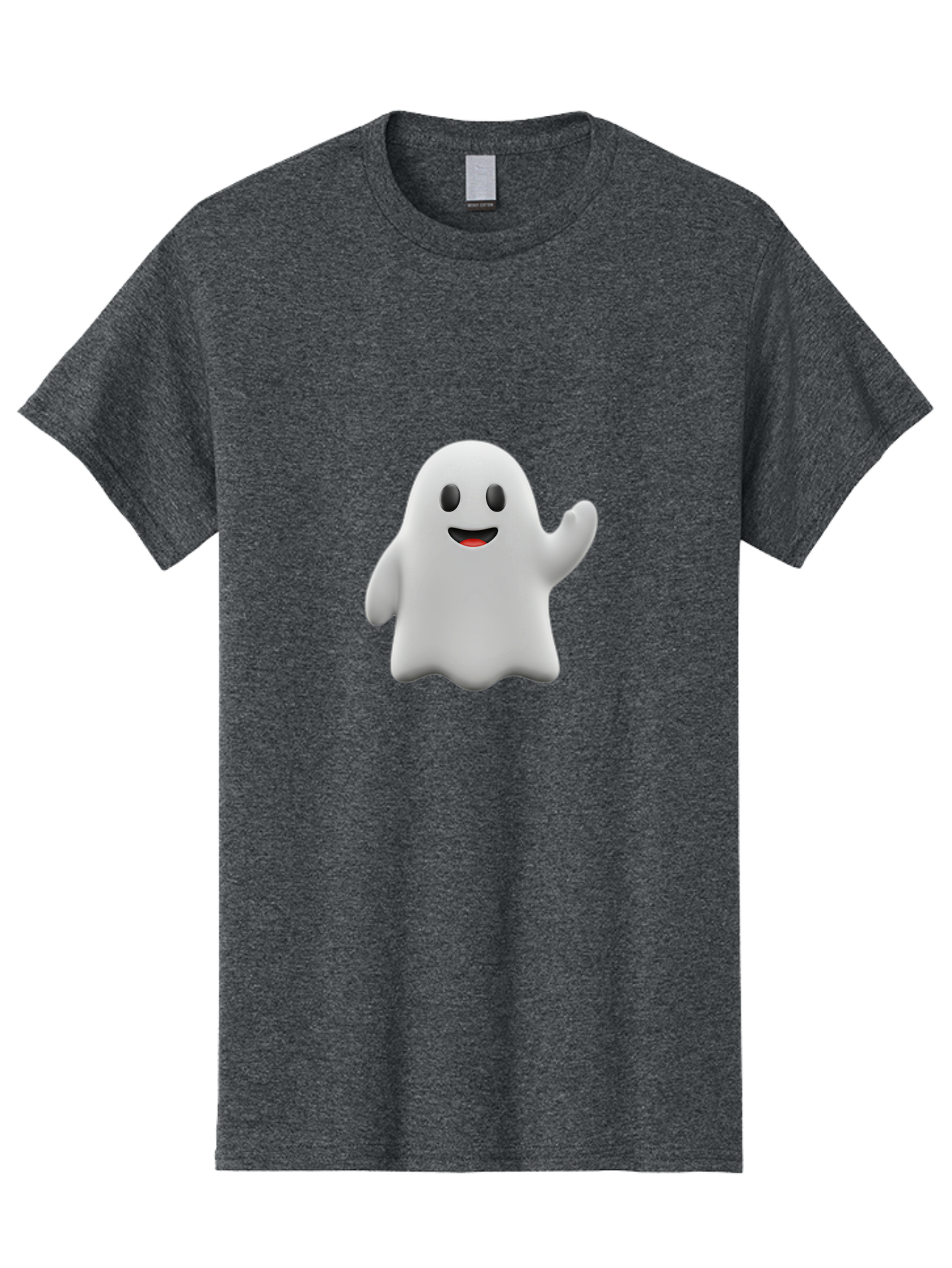 Casper-Ghost Men'S Graphic Tee, 100% Cotton, Comfortable Casual Summer Wear, Machine Washable, Smiling Ghost, Friendly Ghost, Cartoon Character, Happy Face, Waving Gesture, Halloween Spirit, Spooky Friendly, Digital Illustration, 3D Rendering Bac794