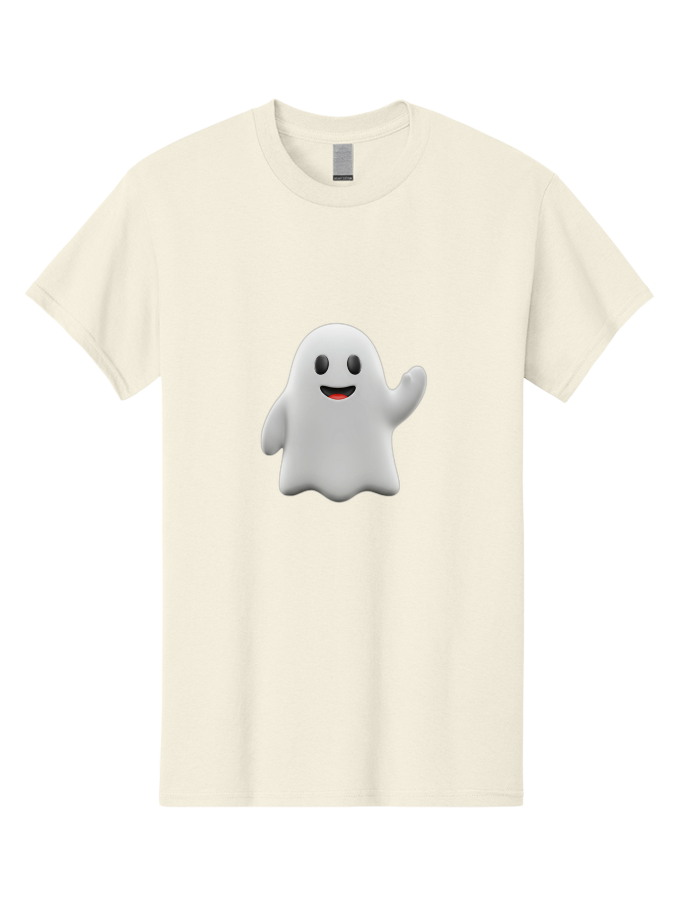 Casper-Ghost Men'S Graphic Tee, 100% Cotton, Comfortable Casual Summer Wear, Machine Washable, Smiling Ghost, Friendly Ghost, Cartoon Character, Happy Face, Waving Gesture, Halloween Spirit, Spooky Friendly, Digital Illustration, 3D Rendering Bac794