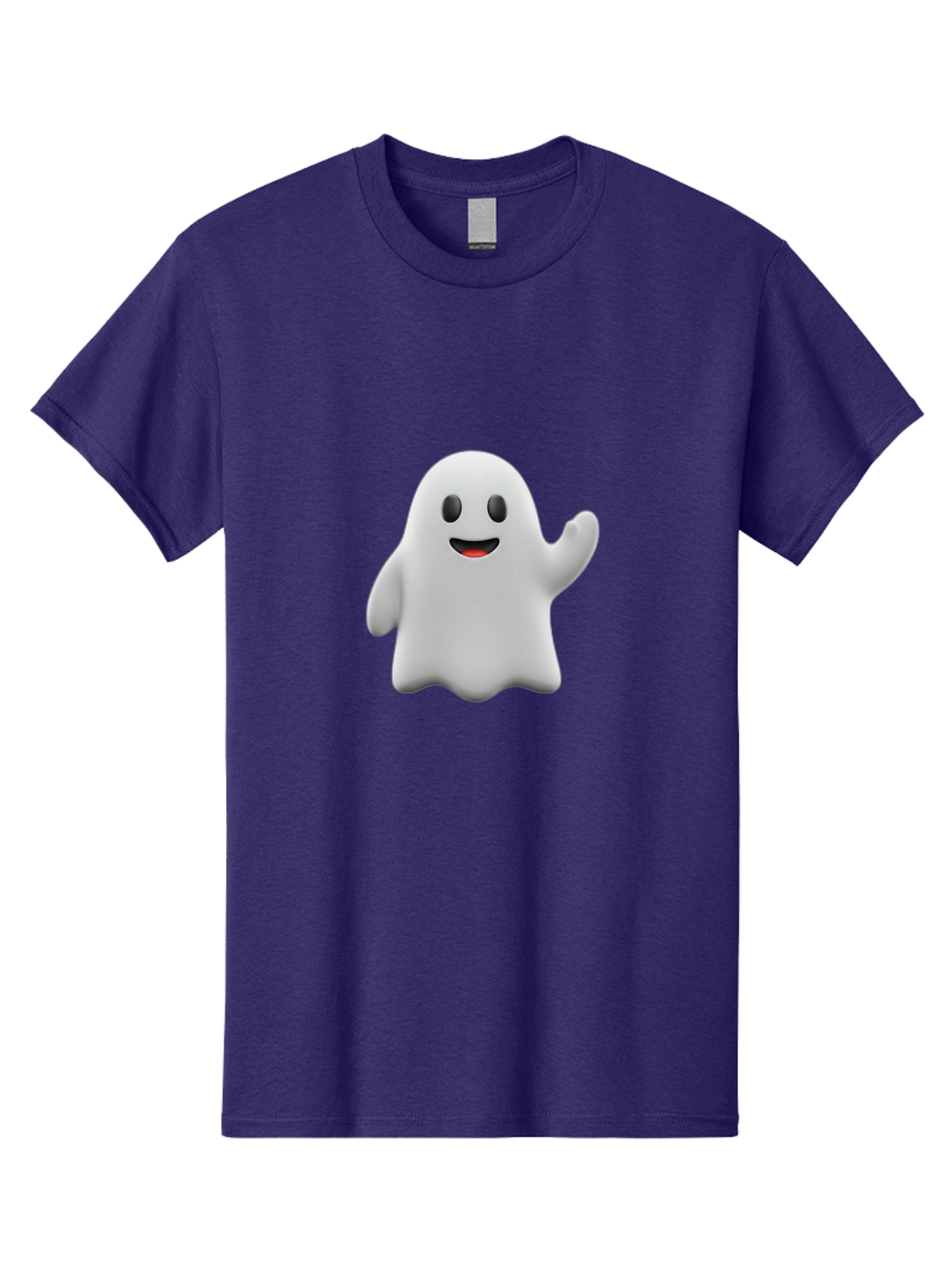 Casper-Ghost Men'S Graphic Tee, 100% Cotton, Comfortable Casual Summer Wear, Machine Washable, Smiling Ghost, Friendly Ghost, Cartoon Character, Happy Face, Waving Gesture, Halloween Spirit, Spooky Friendly, Digital Illustration, 3D Rendering Bac794