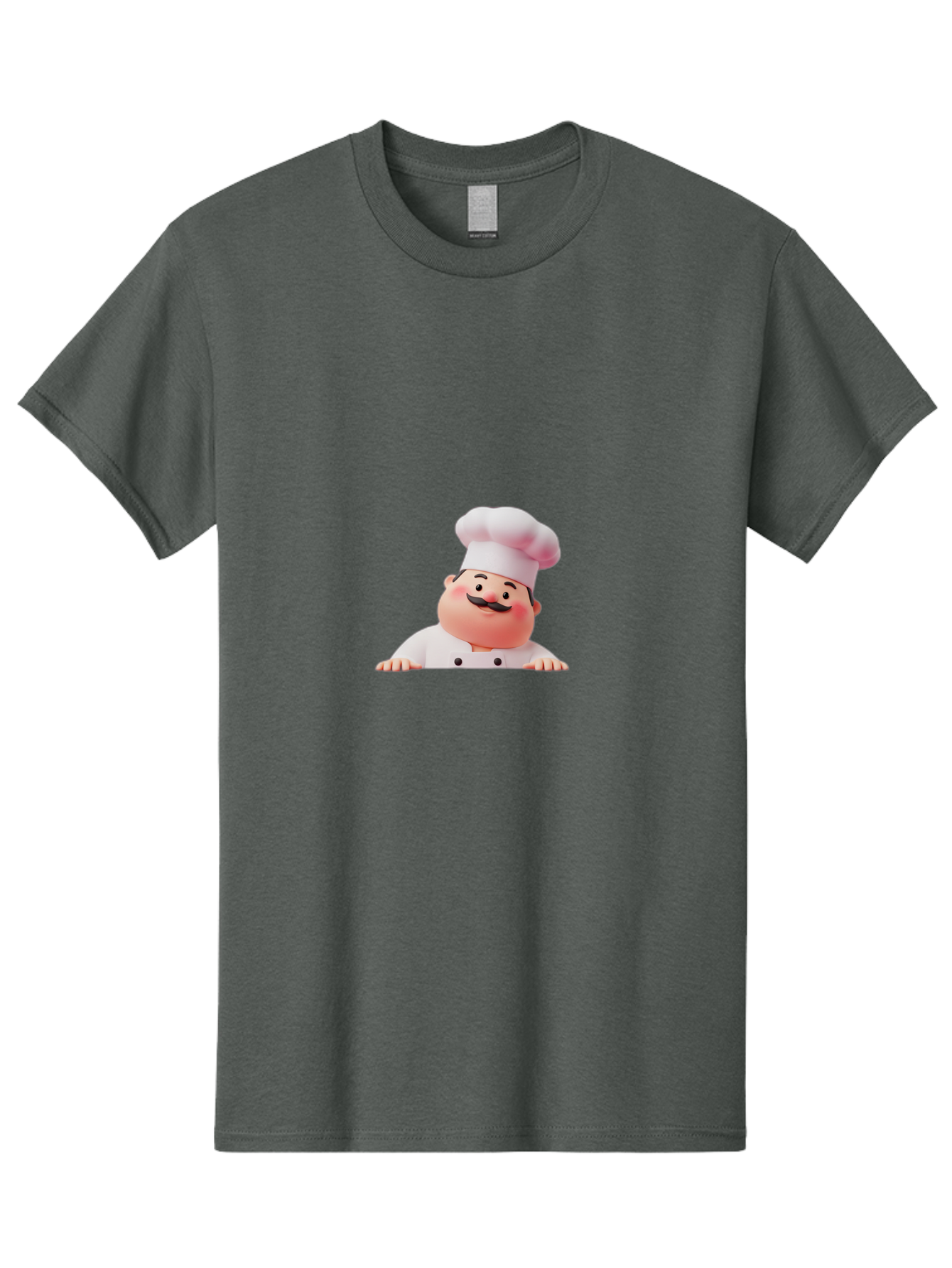 Chef-3 Men'S Graphic Tee, 100% Cotton, Comfortable Casual Summer Wear, Machine Washable, Cartoon Chef, 3D Character, White Uniform, Chef Hat, Mustache, Smiling Face, Restaurant Staff, Culinary Expert, Kitchen Staff Bac806