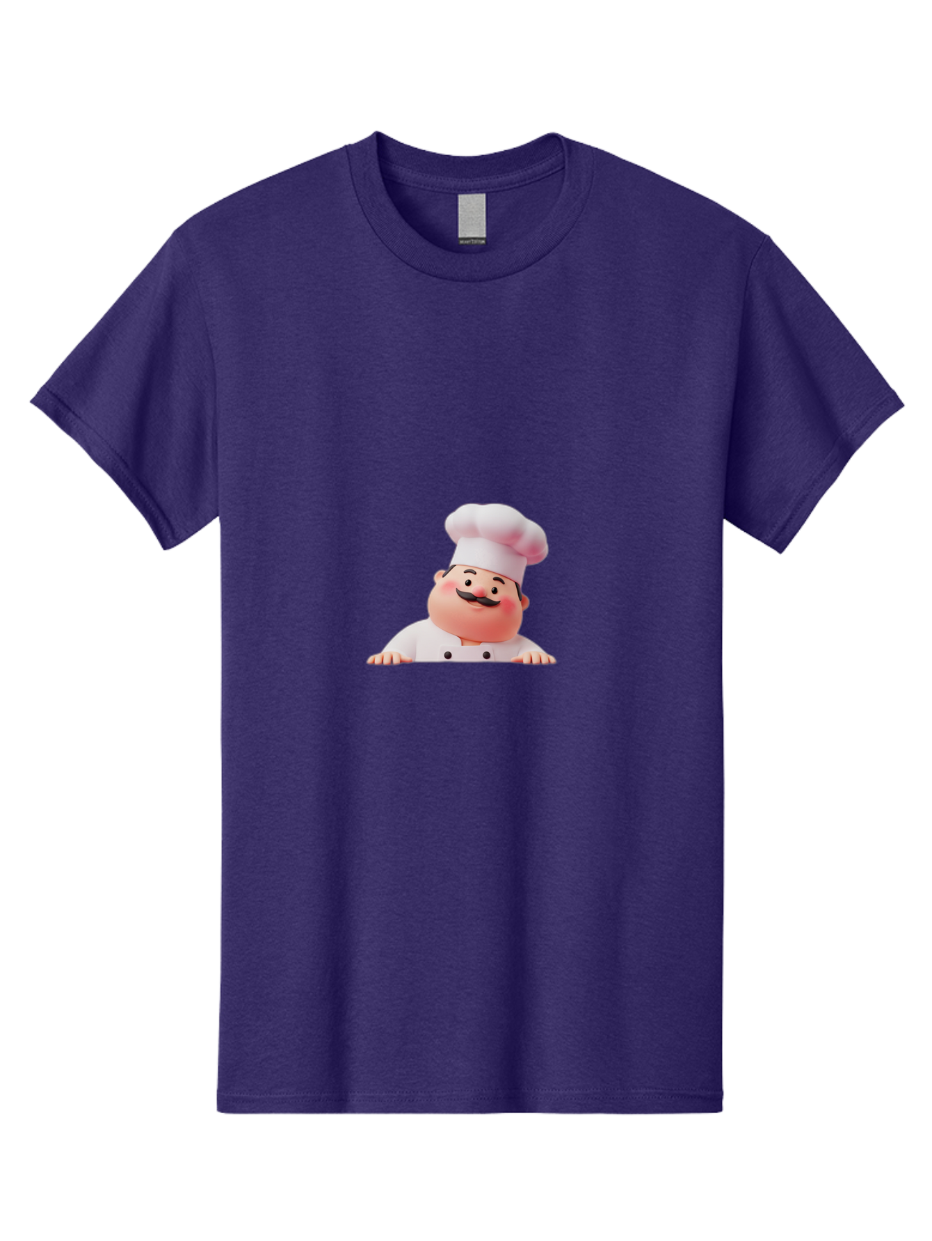 Chef-3 Men'S Graphic Tee, 100% Cotton, Comfortable Casual Summer Wear, Machine Washable, Cartoon Chef, 3D Character, White Uniform, Chef Hat, Mustache, Smiling Face, Restaurant Staff, Culinary Expert, Kitchen Staff Bac806