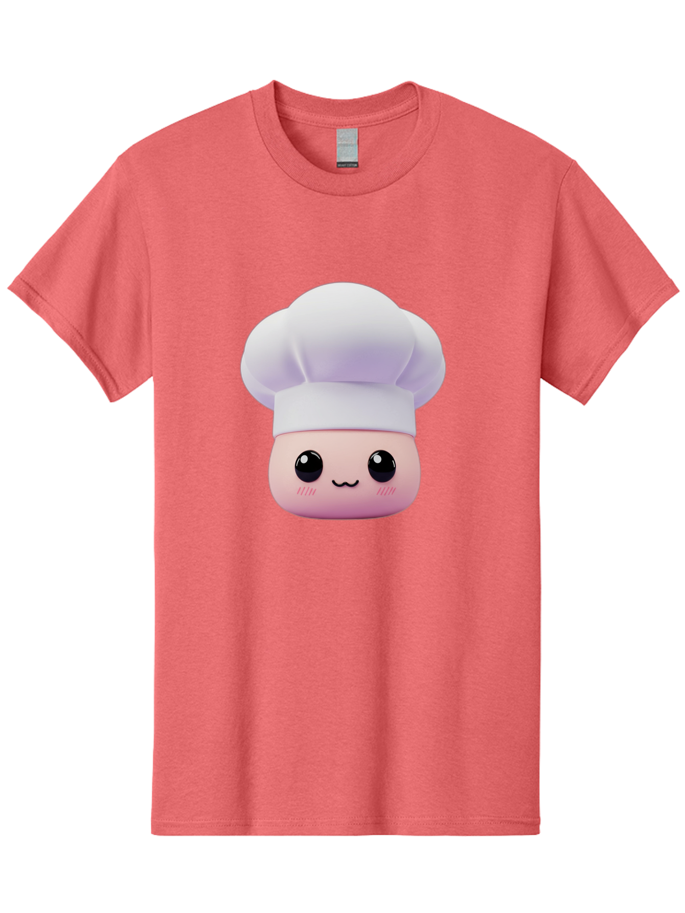 Chef-4 Men'S Graphic Tee, 100% Cotton, Comfortable Casual Summer Wear, Machine Washable, Cartoon Chef Character, Chef Hat, Cute Face, Cooking Theme, Kawaii Style, Chef Illustration, Culinary Art, Chef Mascot Bac807