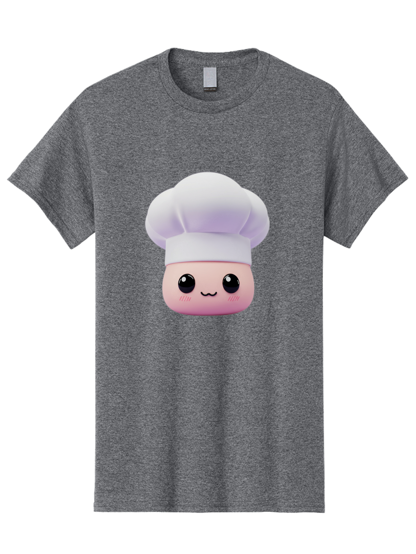 Chef-4 Men'S Graphic Tee, 100% Cotton, Comfortable Casual Summer Wear, Machine Washable, Cartoon Chef Character, Chef Hat, Cute Face, Cooking Theme, Kawaii Style, Chef Illustration, Culinary Art, Chef Mascot Bac807