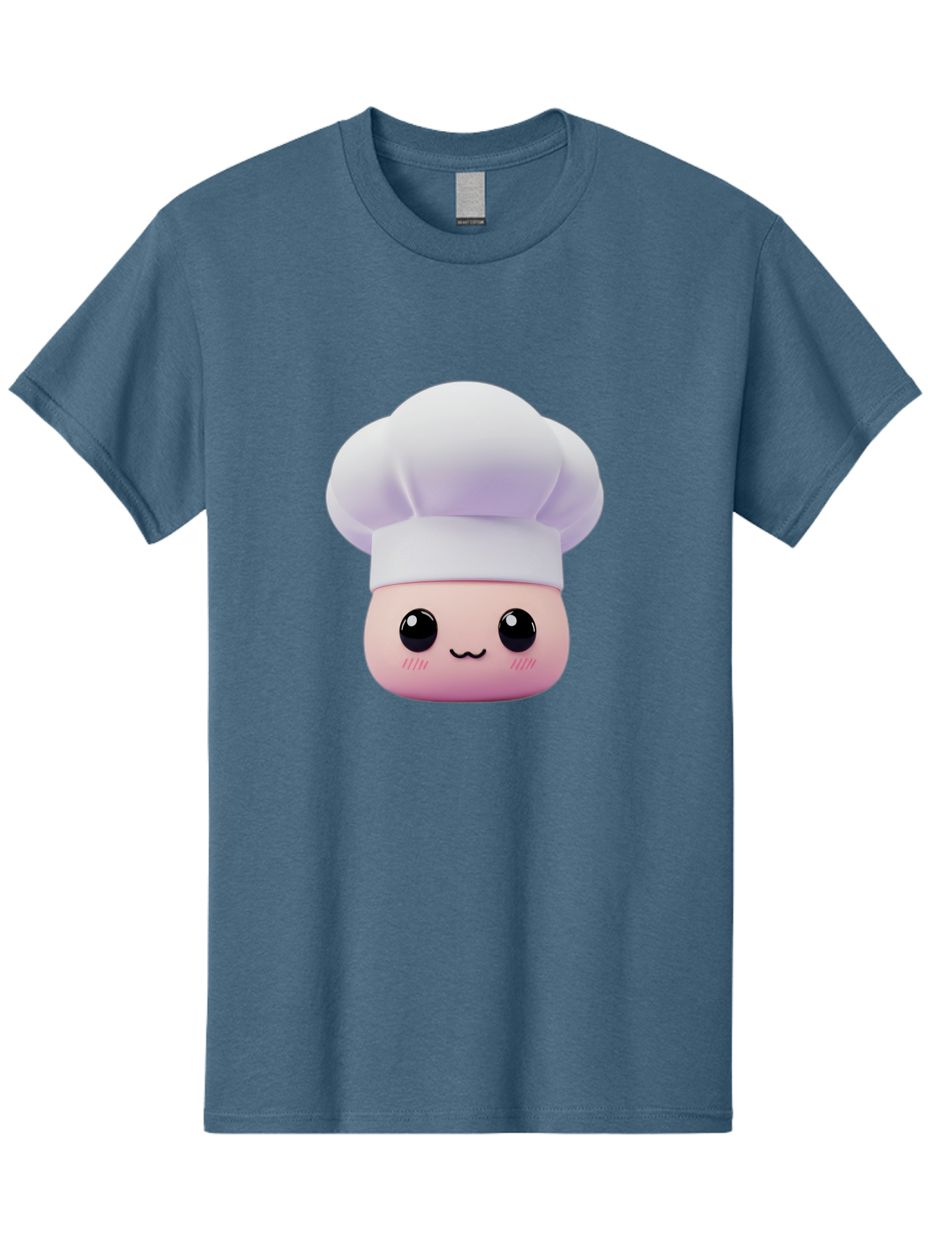 Chef-4 Men'S Graphic Tee, 100% Cotton, Comfortable Casual Summer Wear, Machine Washable, Cartoon Chef Character, Chef Hat, Cute Face, Cooking Theme, Kawaii Style, Chef Illustration, Culinary Art, Chef Mascot Bac807