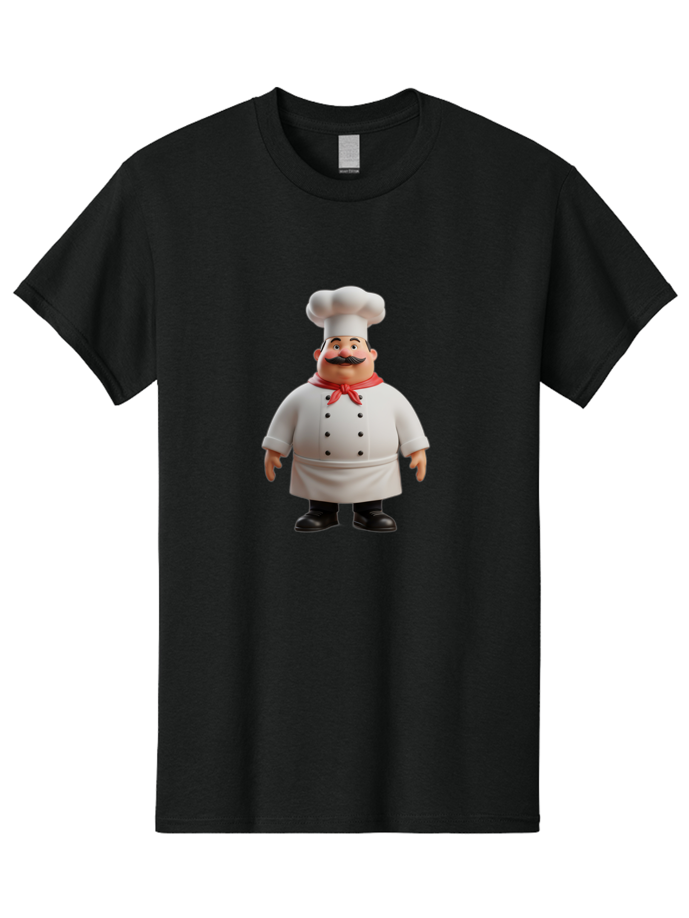 Chef-Character-1 Men'S Graphic Tee, 100% Cotton, Comfortable Casual Summer Wear, Machine Washable, 3D Cartoon Chef, Chef Character, Chef Illustration, Culinary Expert, Kitchen Staff, Cooking Professional, Chef Attire, White Coat, Bac810