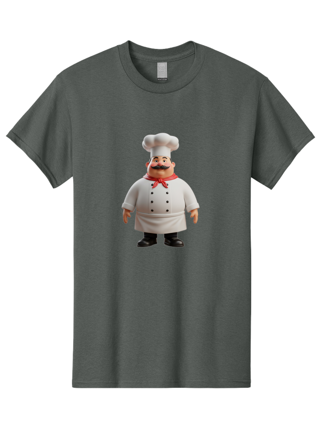 Chef-Character-1 Men'S Graphic Tee, 100% Cotton, Comfortable Casual Summer Wear, Machine Washable, 3D Cartoon Chef, Chef Character, Chef Illustration, Culinary Expert, Kitchen Staff, Cooking Professional, Chef Attire, White Coat, Bac810