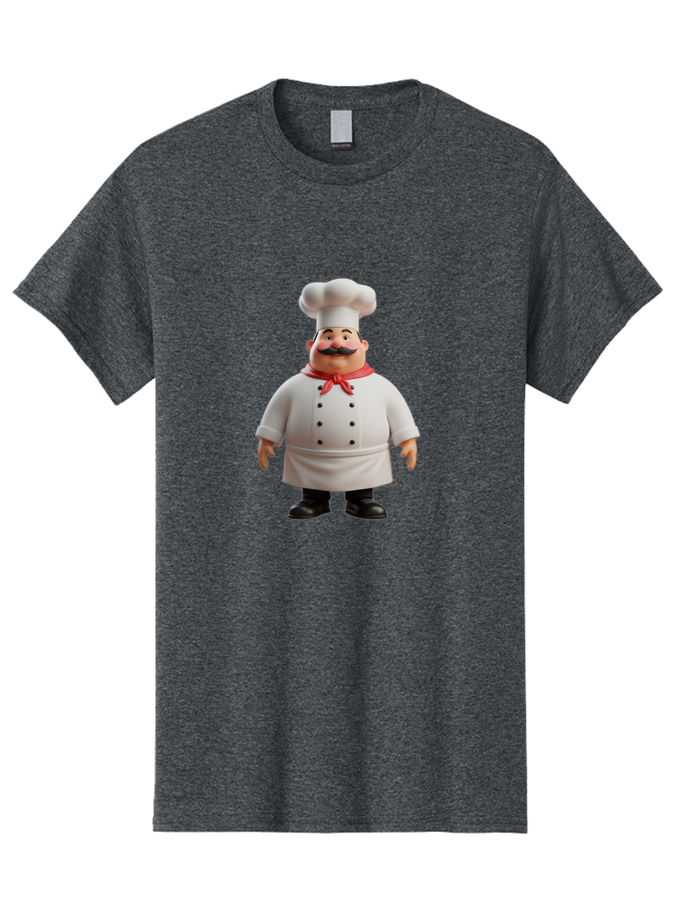 Chef-Character-1 Men'S Graphic Tee, 100% Cotton, Comfortable Casual Summer Wear, Machine Washable, 3D Cartoon Chef, Chef Character, Chef Illustration, Culinary Expert, Kitchen Staff, Cooking Professional, Chef Attire, White Coat, Bac810