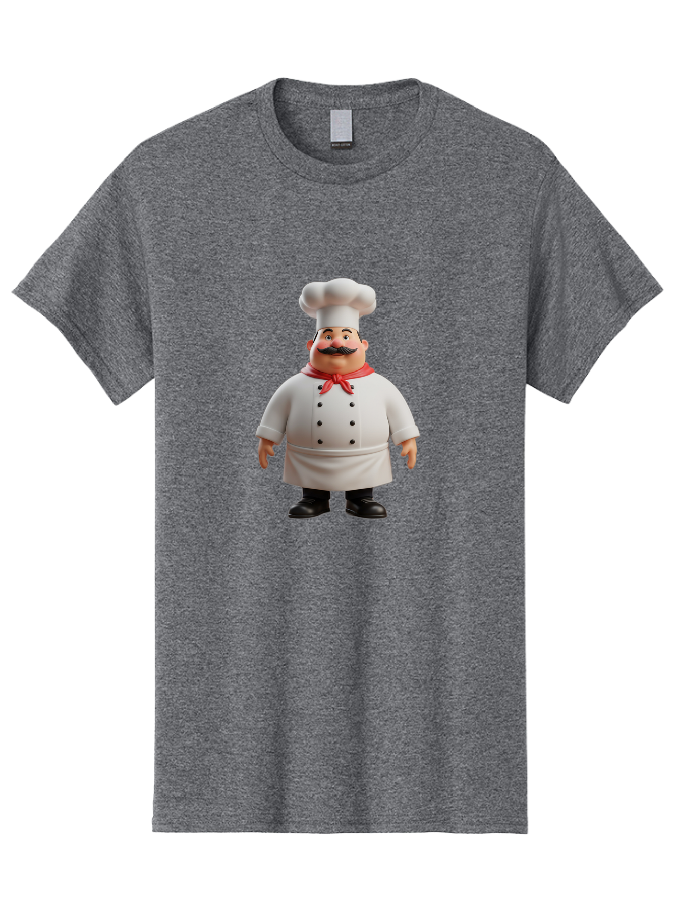 Chef-Character-1 Men'S Graphic Tee, 100% Cotton, Comfortable Casual Summer Wear, Machine Washable, 3D Cartoon Chef, Chef Character, Chef Illustration, Culinary Expert, Kitchen Staff, Cooking Professional, Chef Attire, White Coat, Bac810