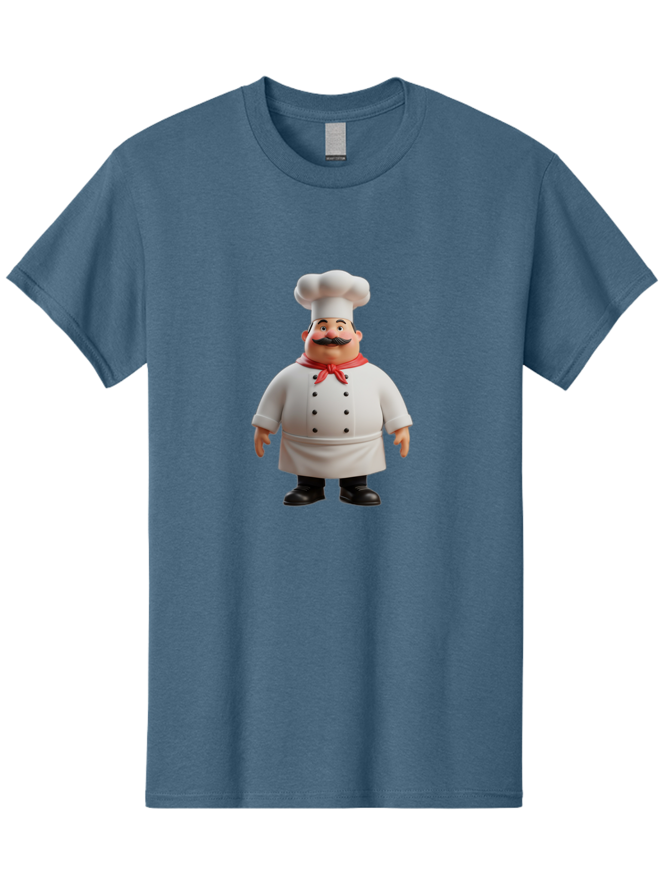 Chef-Character-1 Men'S Graphic Tee, 100% Cotton, Comfortable Casual Summer Wear, Machine Washable, 3D Cartoon Chef, Chef Character, Chef Illustration, Culinary Expert, Kitchen Staff, Cooking Professional, Chef Attire, White Coat, Bac810