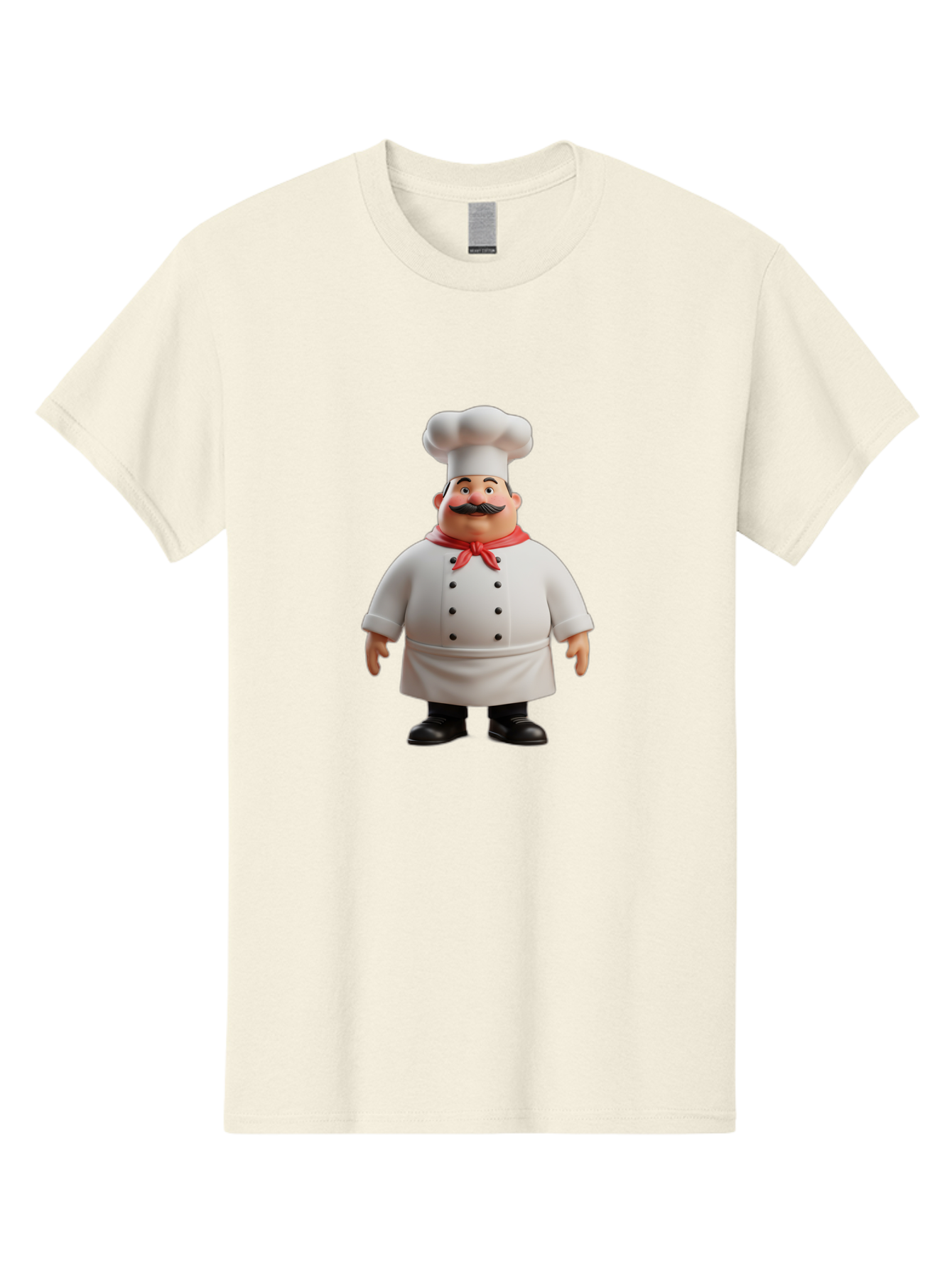 Chef-Character-1 Men'S Graphic Tee, 100% Cotton, Comfortable Casual Summer Wear, Machine Washable, 3D Cartoon Chef, Chef Character, Chef Illustration, Culinary Expert, Kitchen Staff, Cooking Professional, Chef Attire, White Coat, Bac810