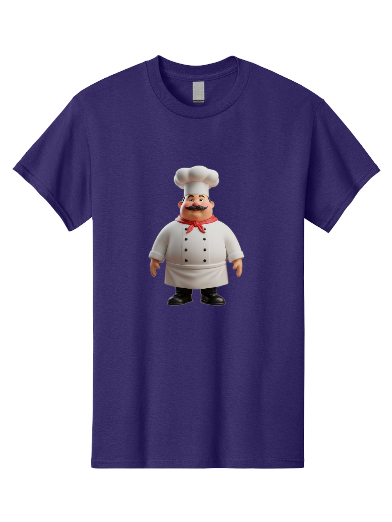 Chef-Character-1 Men'S Graphic Tee, 100% Cotton, Comfortable Casual Summer Wear, Machine Washable, 3D Cartoon Chef, Chef Character, Chef Illustration, Culinary Expert, Kitchen Staff, Cooking Professional, Chef Attire, White Coat, Bac810
