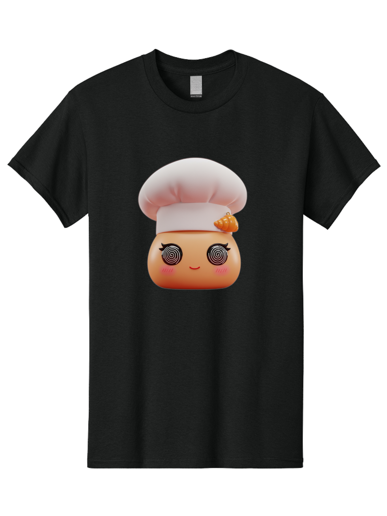 Chef-Face Men'S Graphic Tee, 100% Cotton, Comfortable Casual Summer Wear, Machine Washable, Cartoon Character, Chef Hat, Spiral Eyes, Cute Face, Cooking Theme, Kitchen Art, Whimsical Design, Kawaii Style, Playful Character Bac822