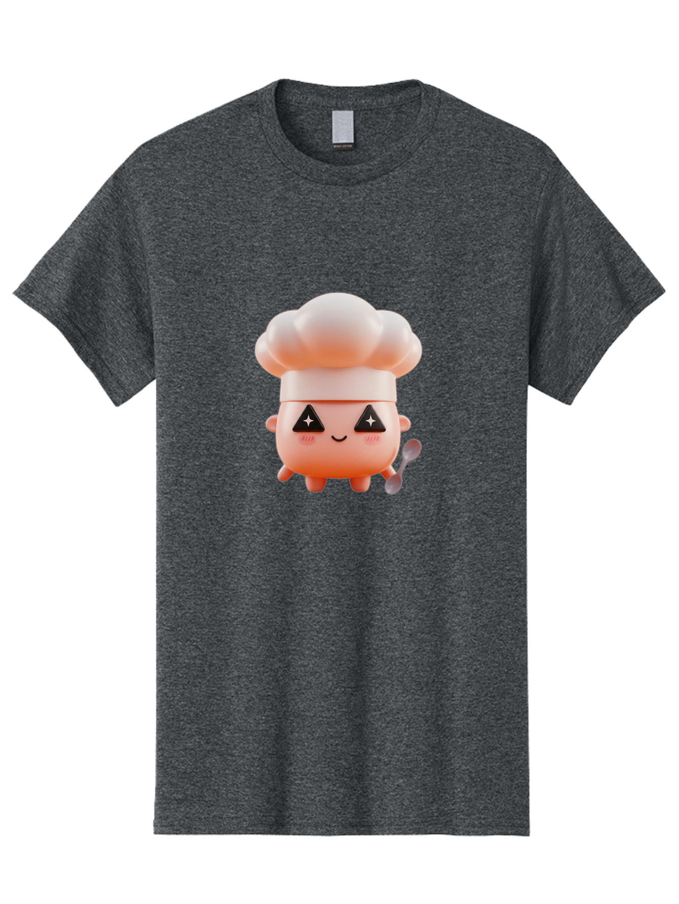 Chef-Hat-Character-1 Men'S Graphic Tee, 100% Cotton, Comfortable Casual Summer Wear, Machine Washable, Cute Chef, Cartoon Character, Cooking, Kitchen Utensils, Chef Hat, Kawaii, Adorable, Chef Mascot, Cooking Mascot Bac828